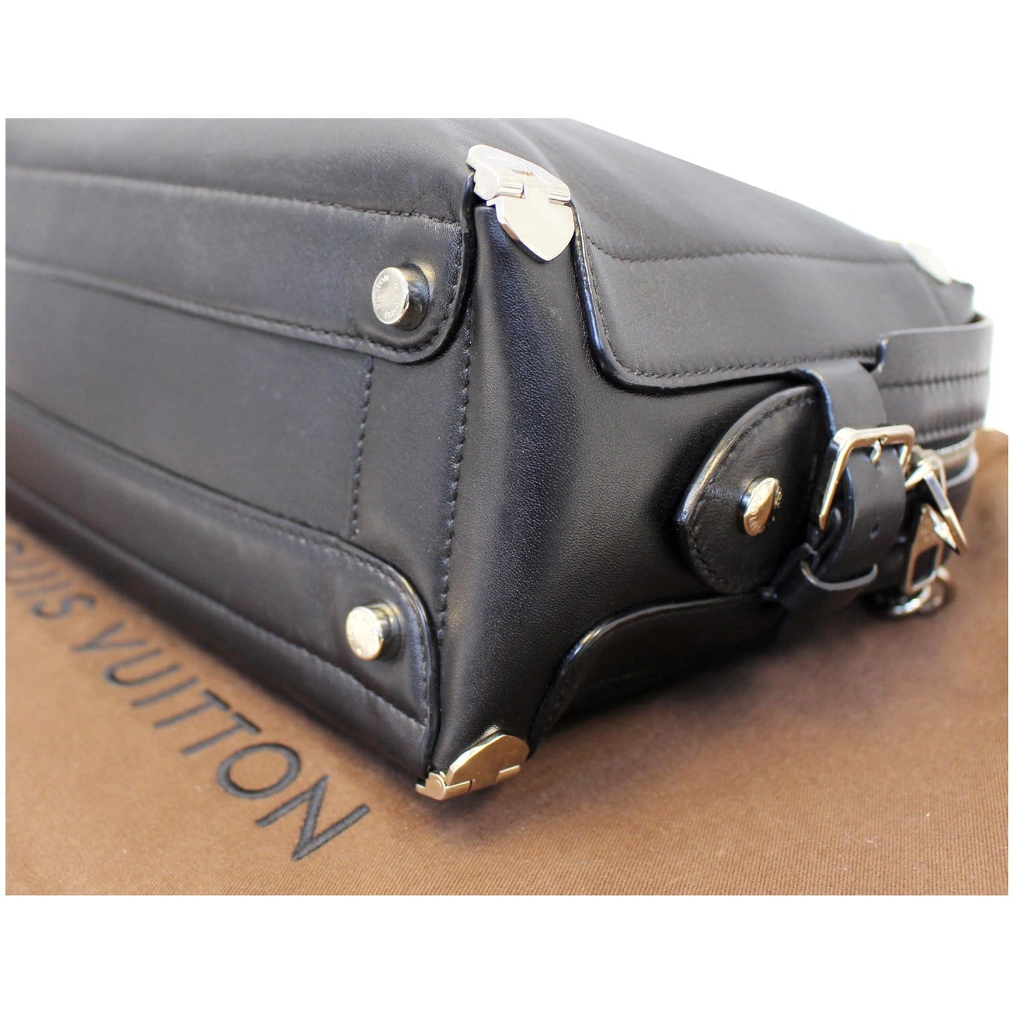 LOUIS VUITTON Garance Smooth Calfskin Leather Satchel Bag Black - 20% OFF