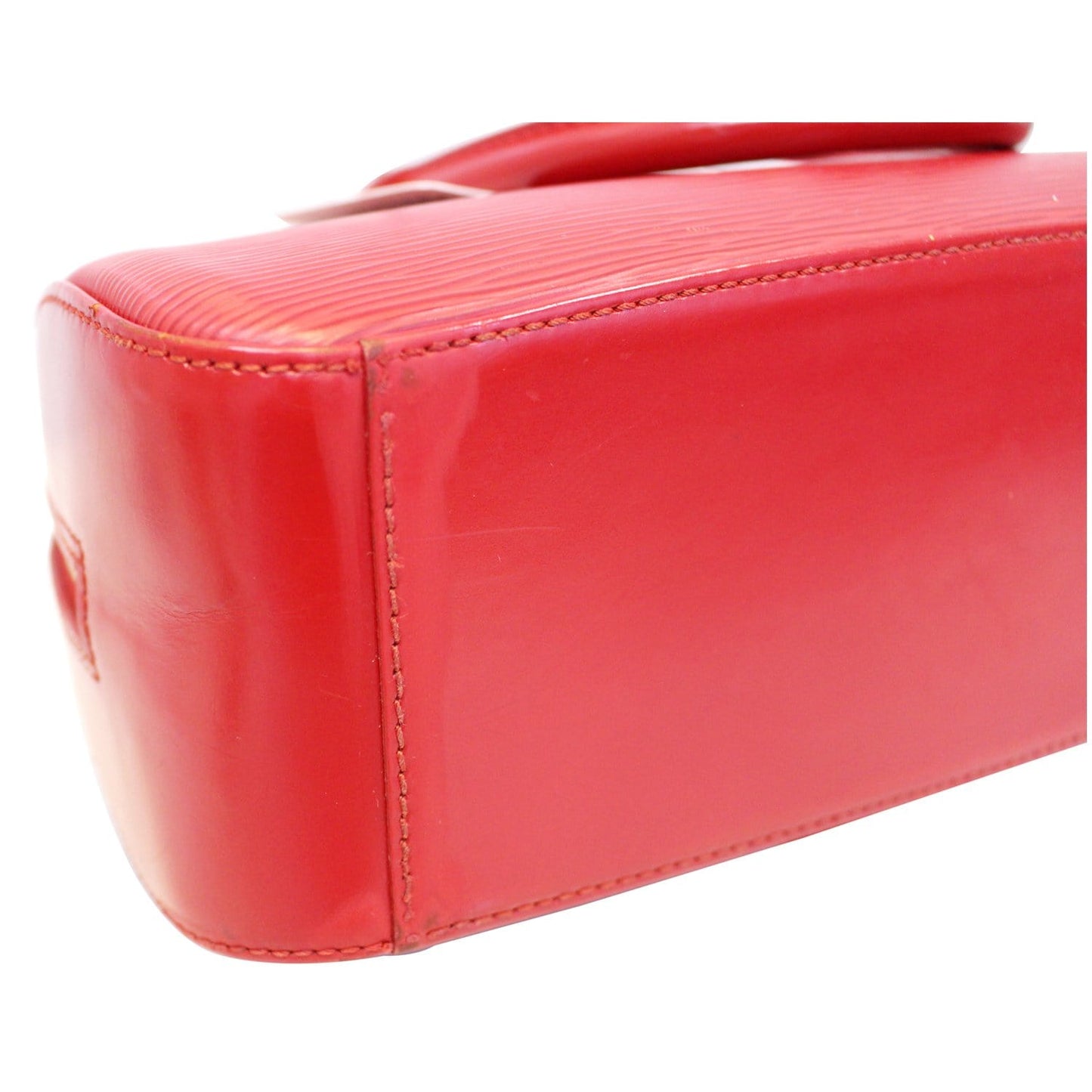 LOUIS VUITTON Jasmine Epi Leather Satchel Bag Red