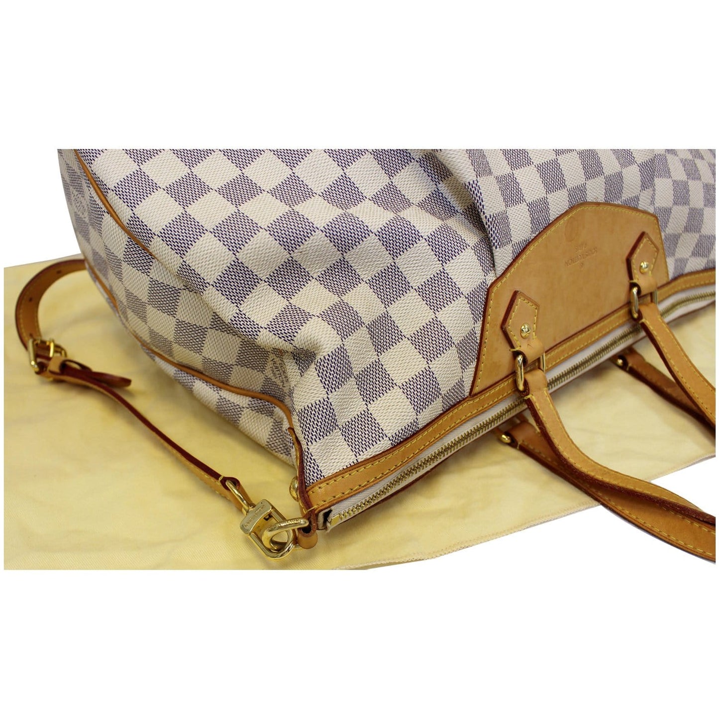 LOUIS VUITTON Siracusa GM Damier Azur Shoulder Handbag White