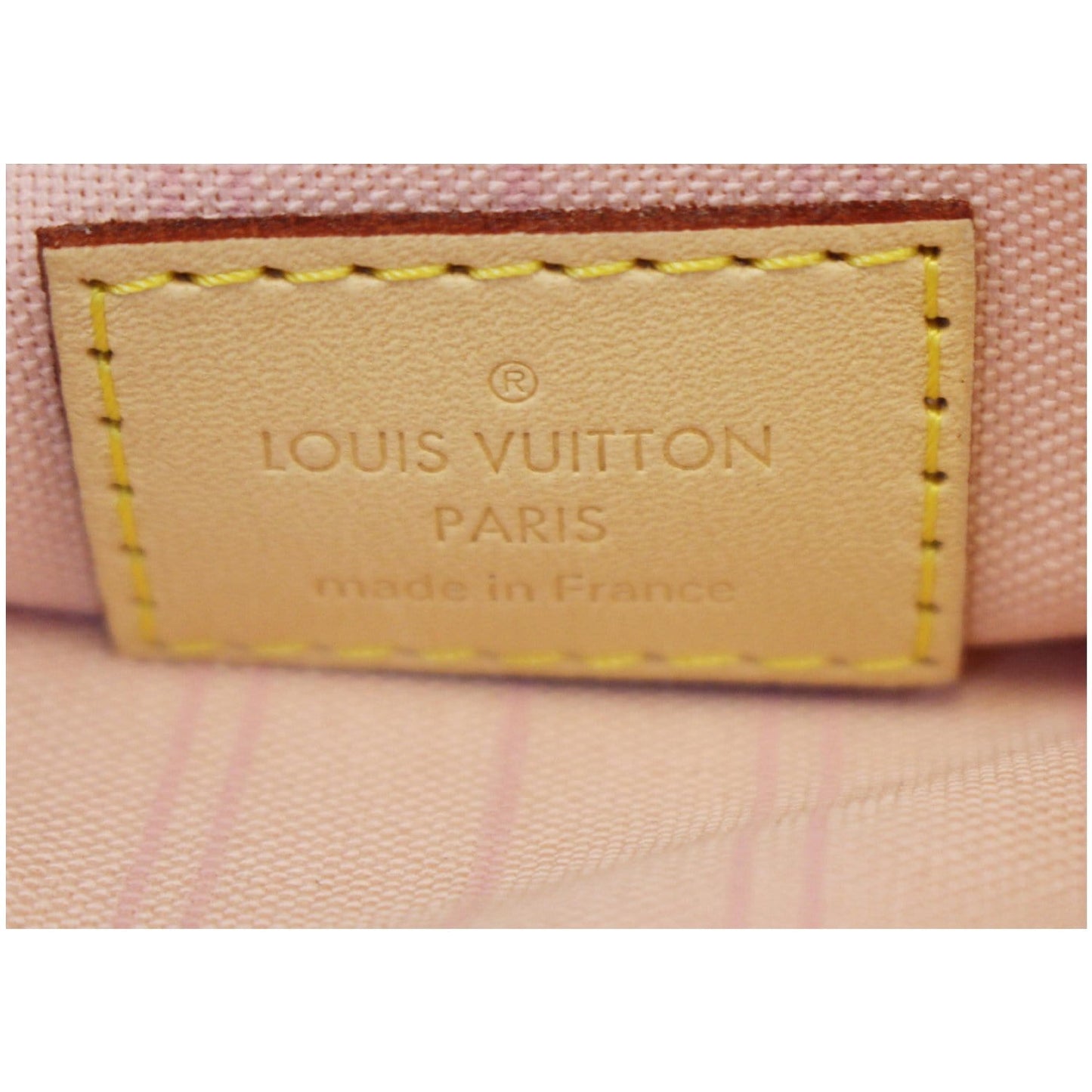 LOUIS VUITTON Pochette Wristlet Pouch Damier Azur Neverfull GM Rose Ballerine
