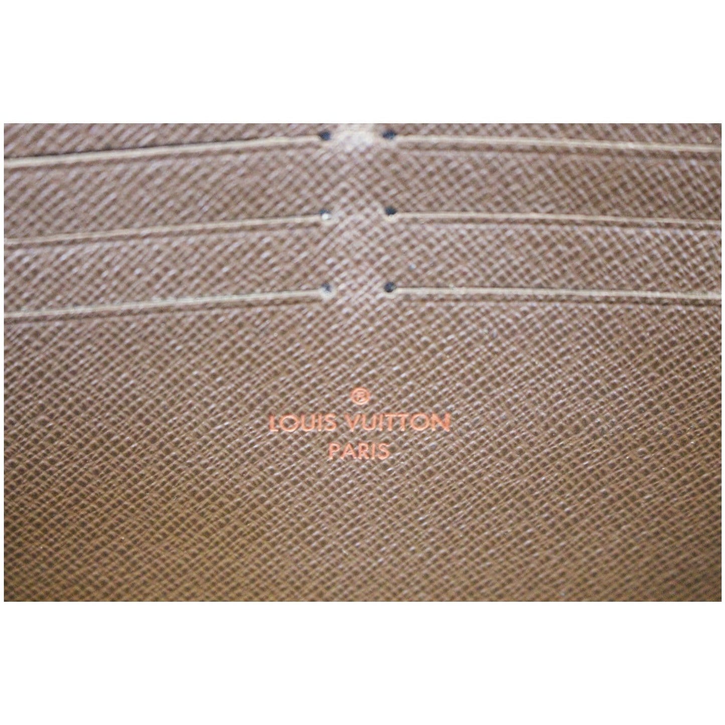 LOUIS VUITTON Damier Ebene Zippy Wallet Brown