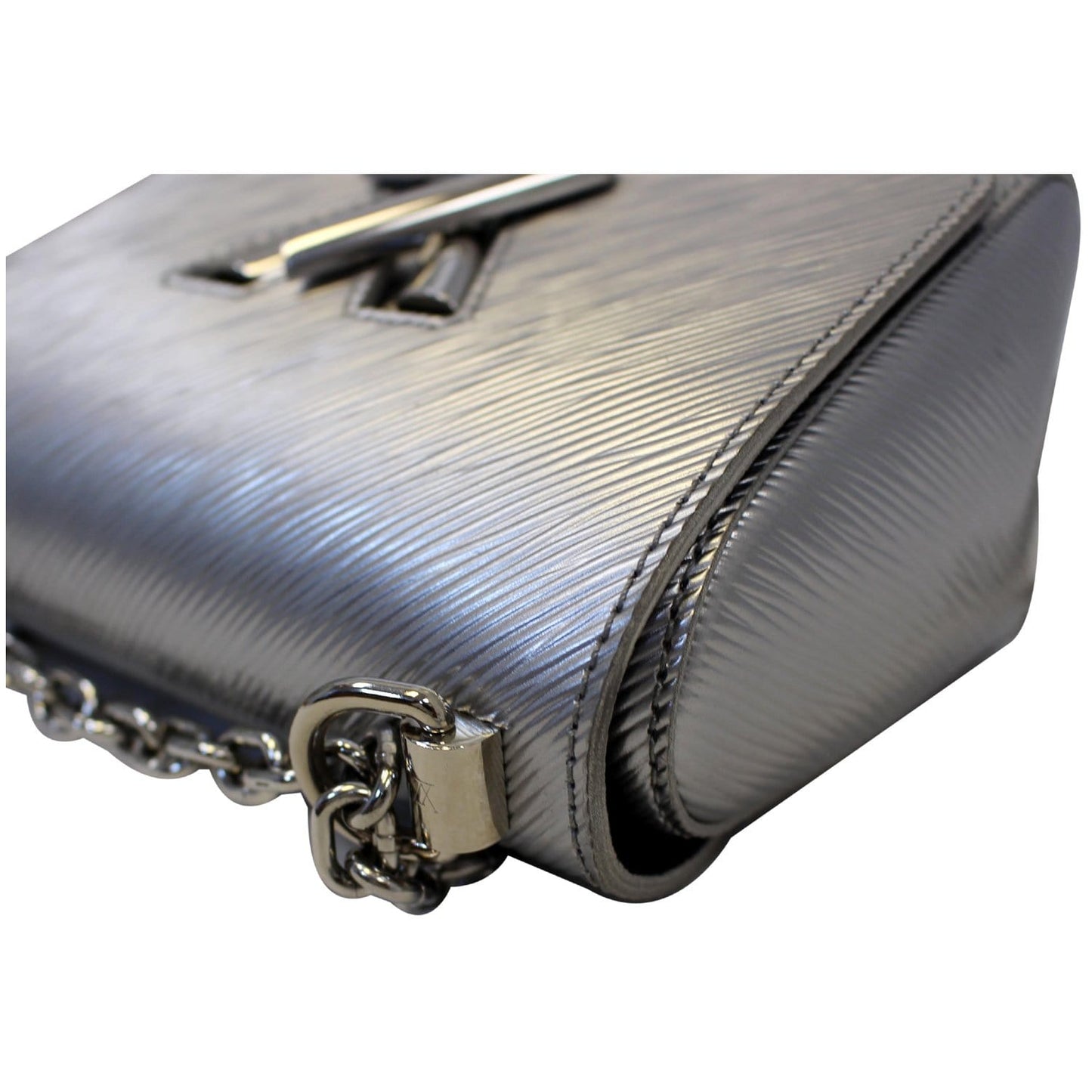 LOUIS VUITTON Twist PM Epi Leather Crossbody Bag Silver