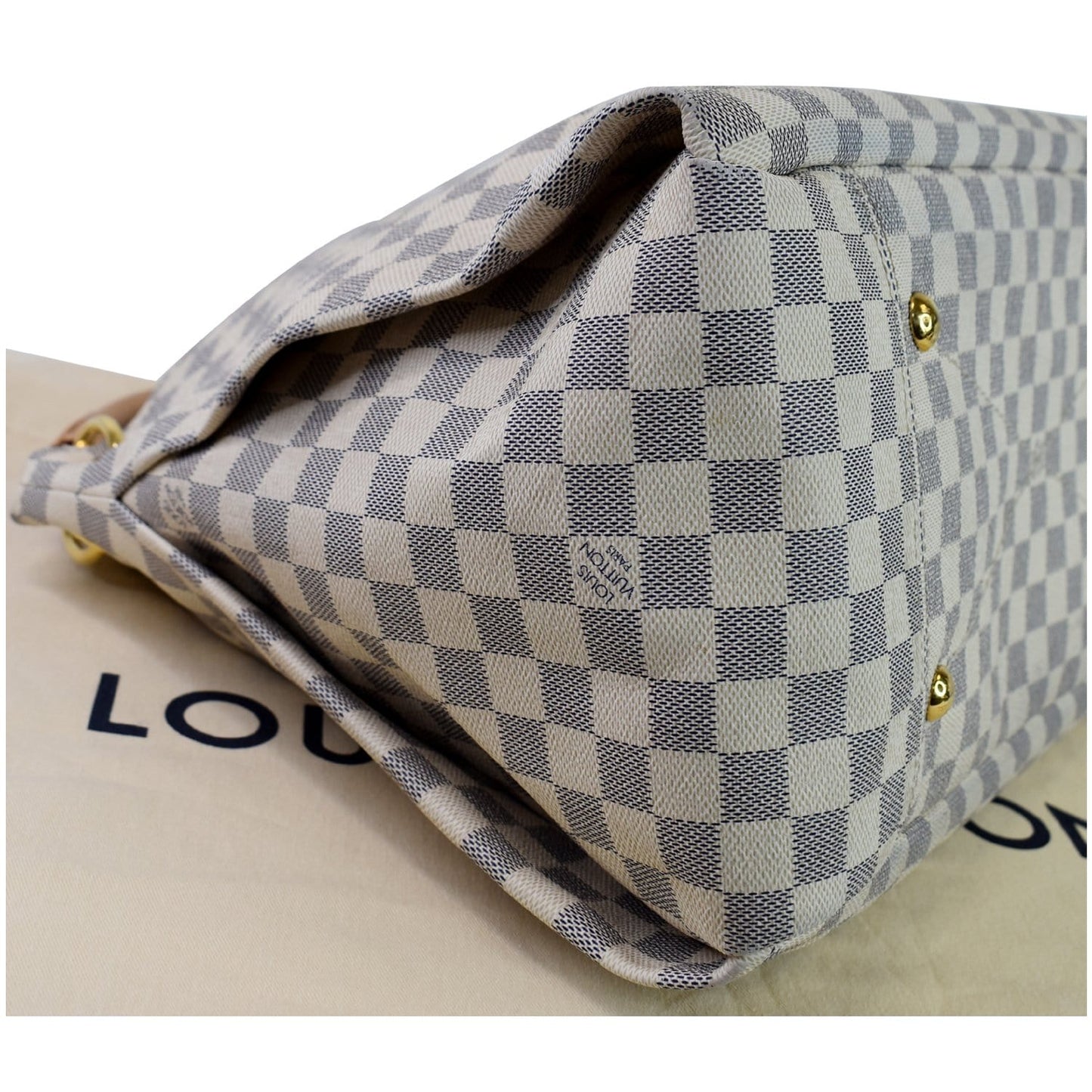 LOUIS VUITTON Artsy MM Damier Azur Shoulder Bag White