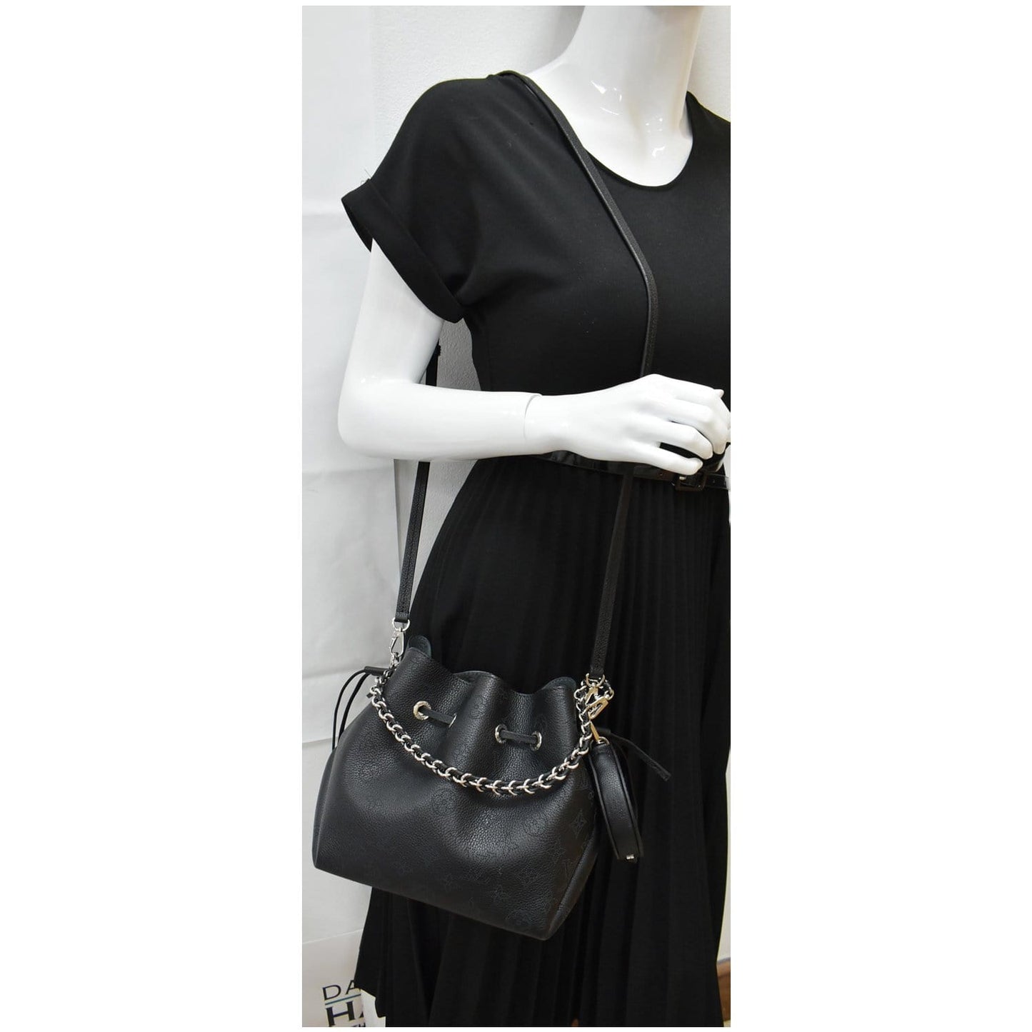 LOUIS VUITTON Bella Mahina Calf Leather Crossbody Bag Black