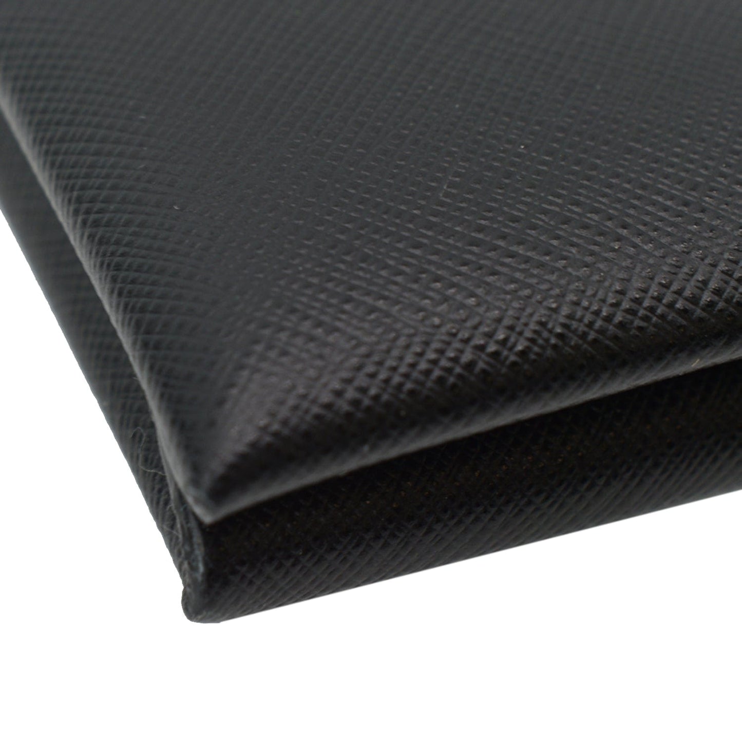 PRADA Document Holder Saffiano Leather Pouch Black