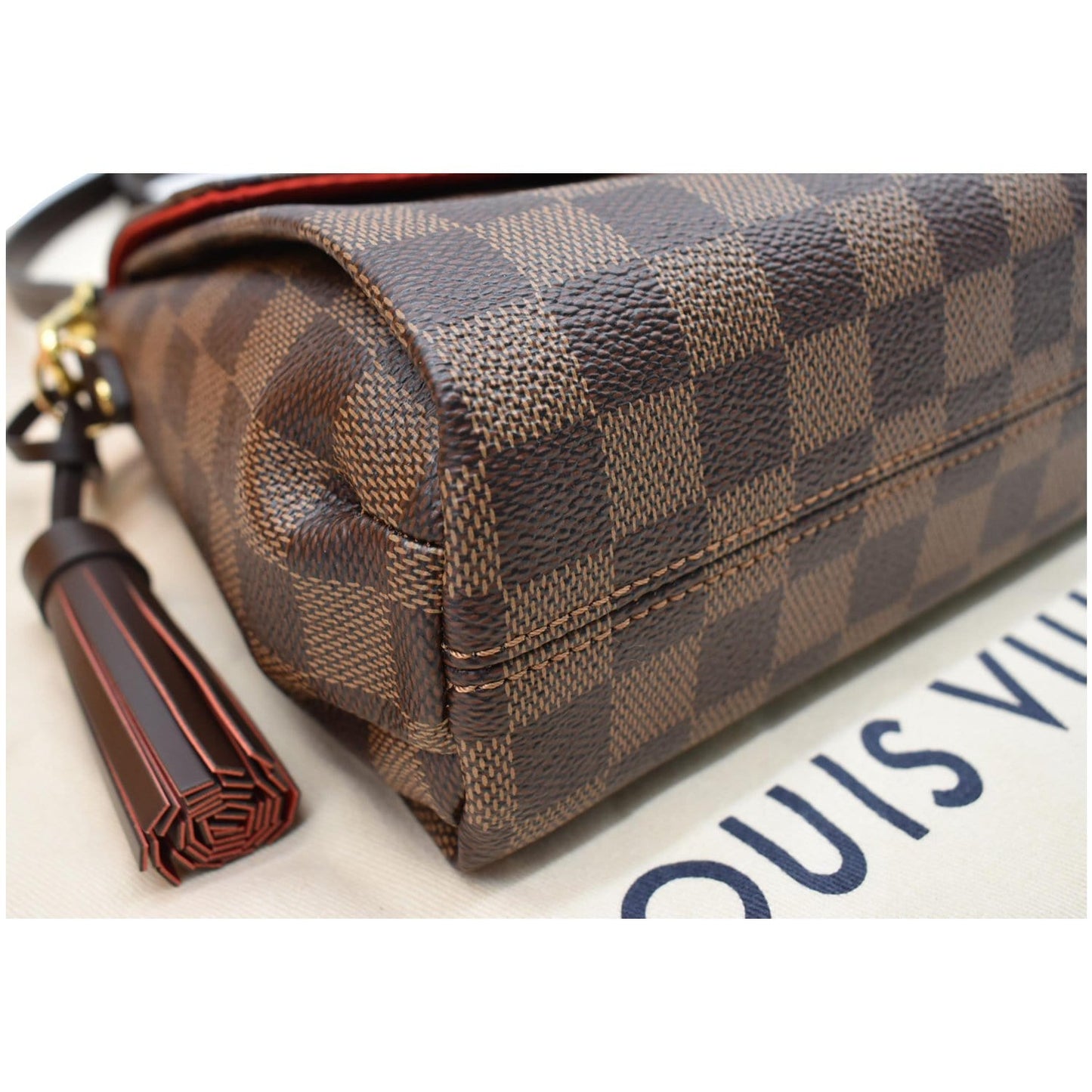 LOUIS VUITTON Croisette Damier Ebene Crossbody Bag Brown