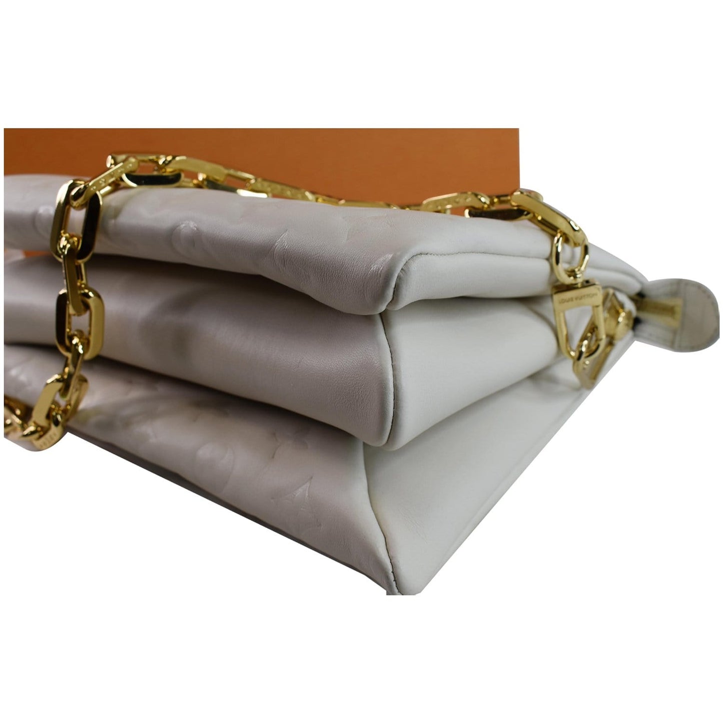 LOUIS VUITTON Coussin PM Monogram Embossed Shoulder Bag Cream