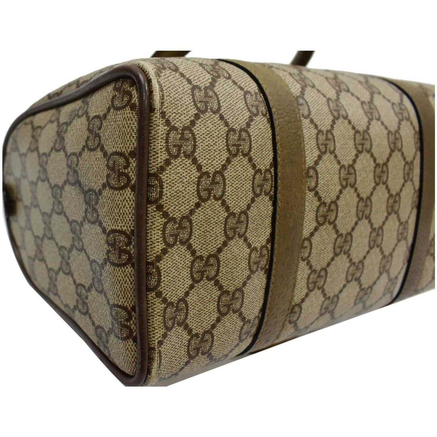 GUCCI Vintage Doctor GG Canvas Boston Satchel Bag Beige
