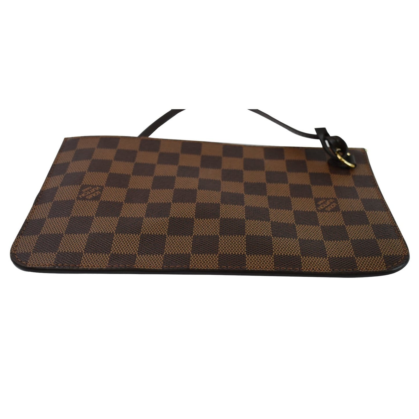 LOUIS VUITTON Pochette Wristlet Pouch Damier Ebene Neverfull GM Rose Ballerine