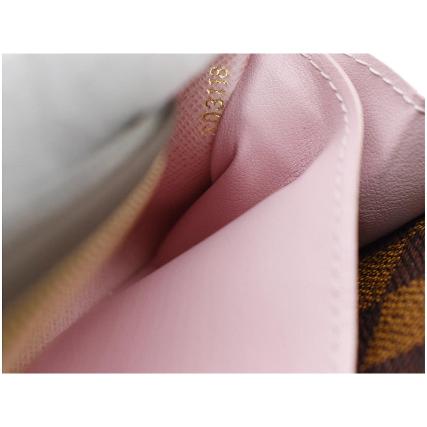 LOUIS VUITTON Clemence Damier Ebene  Wallet Brown