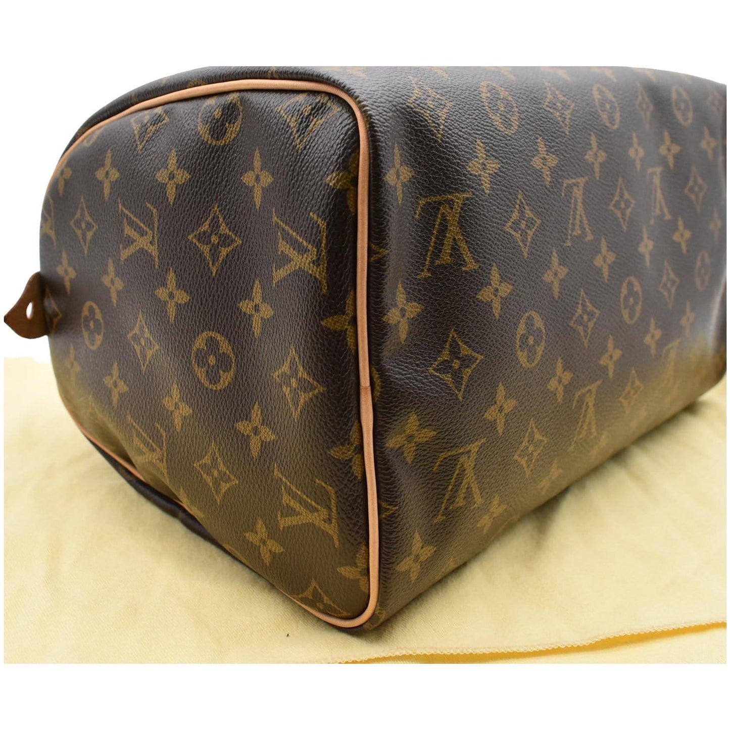 LOUIS VUITTON Speedy 30 Monogram Canvas Satchel Bag Brown