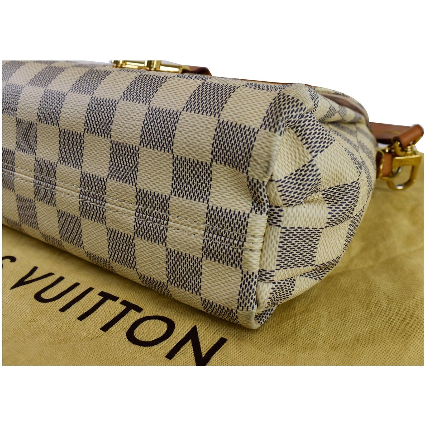 LOUIS VUITTON Croisette Damier Azur Shoulder Crossbody Bag White