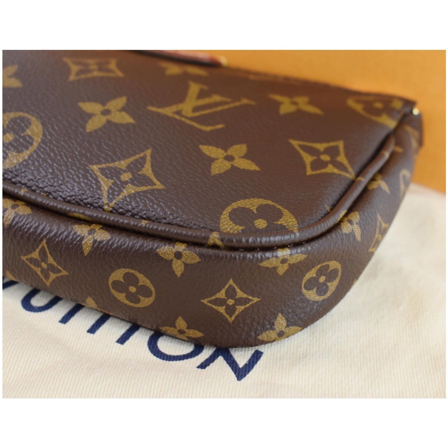 LOUIS VUITTON Pochette Accessories Monogram Canvas Pouch Bag Brown