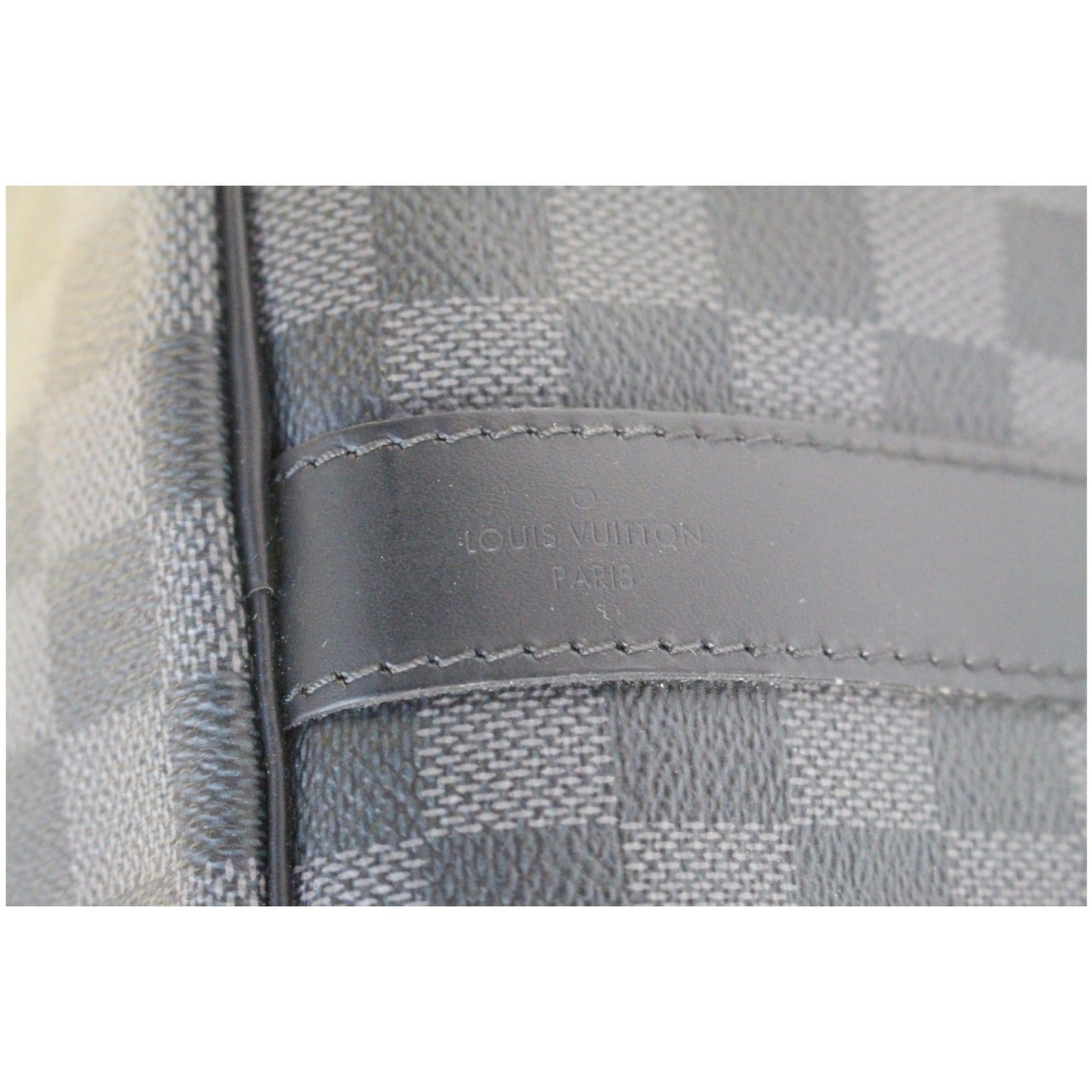 LOUIS VUITTON Keepall 55 Damier Graphite Bandouliere Travel Bag Black