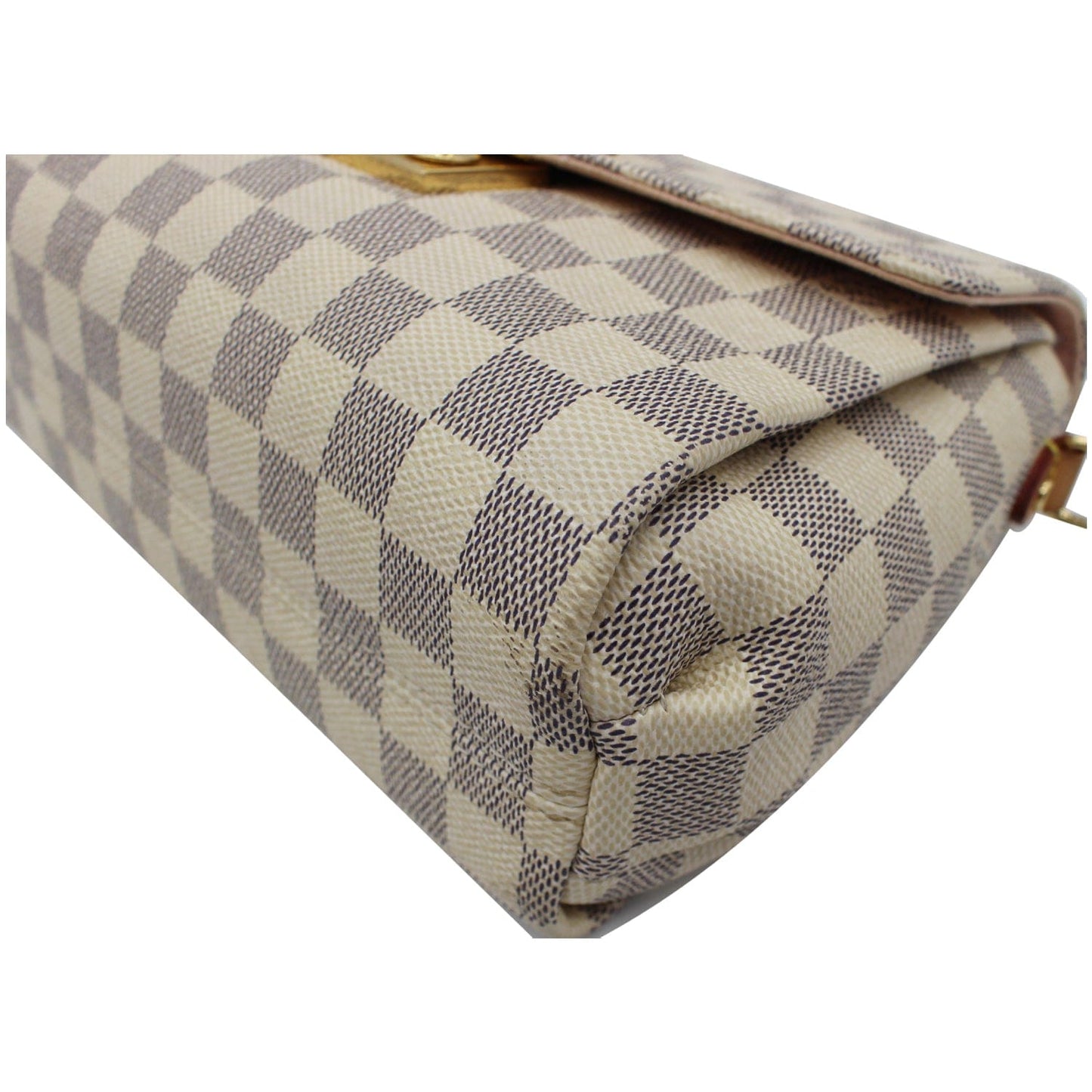 LOUIS VUITTON Croisette Damier Azur Satchel Crossbody Bag White