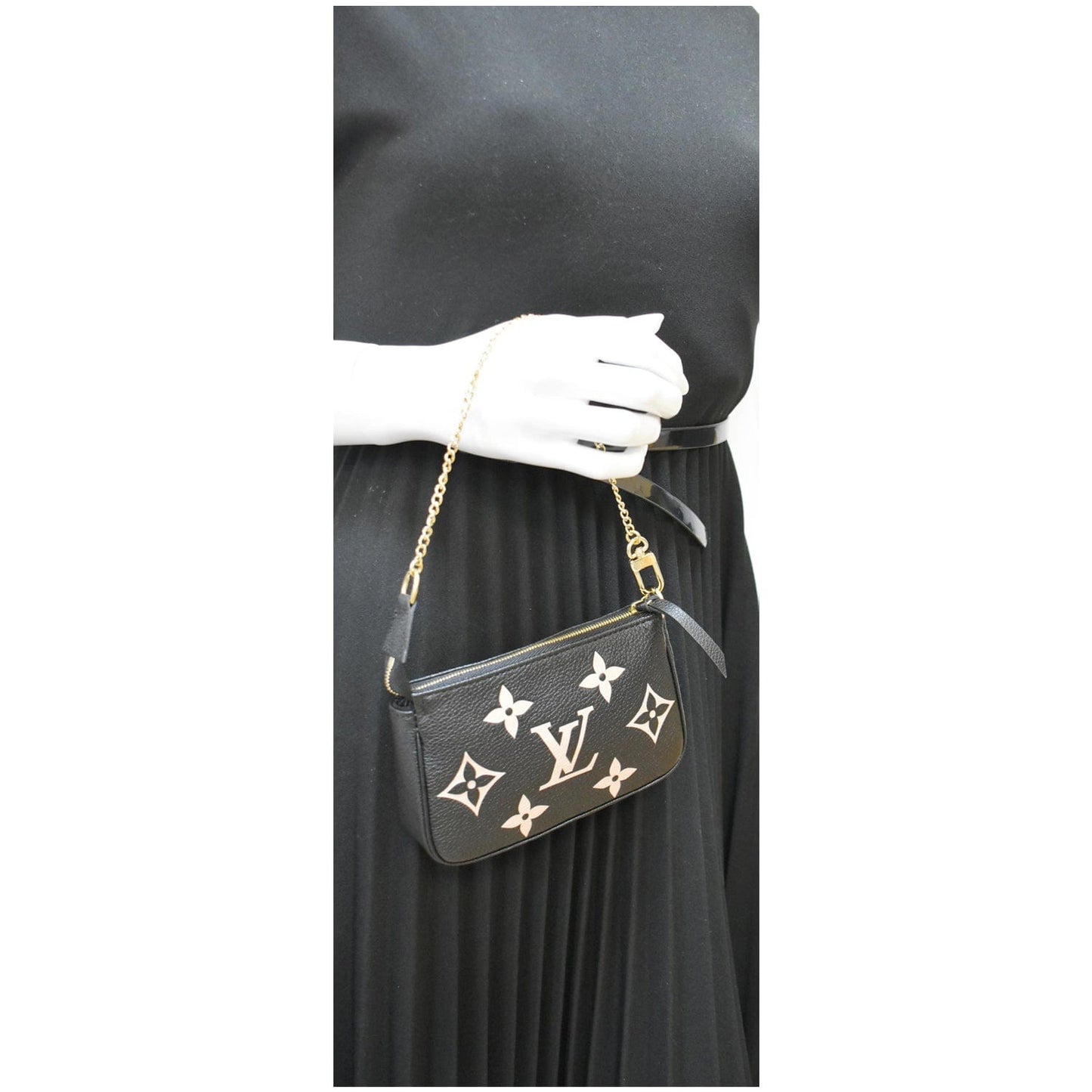 LOUIS VUITTON Mini Pochette Bicolor Monogram Empreinte Accessories Pouch Black - Hot Deals