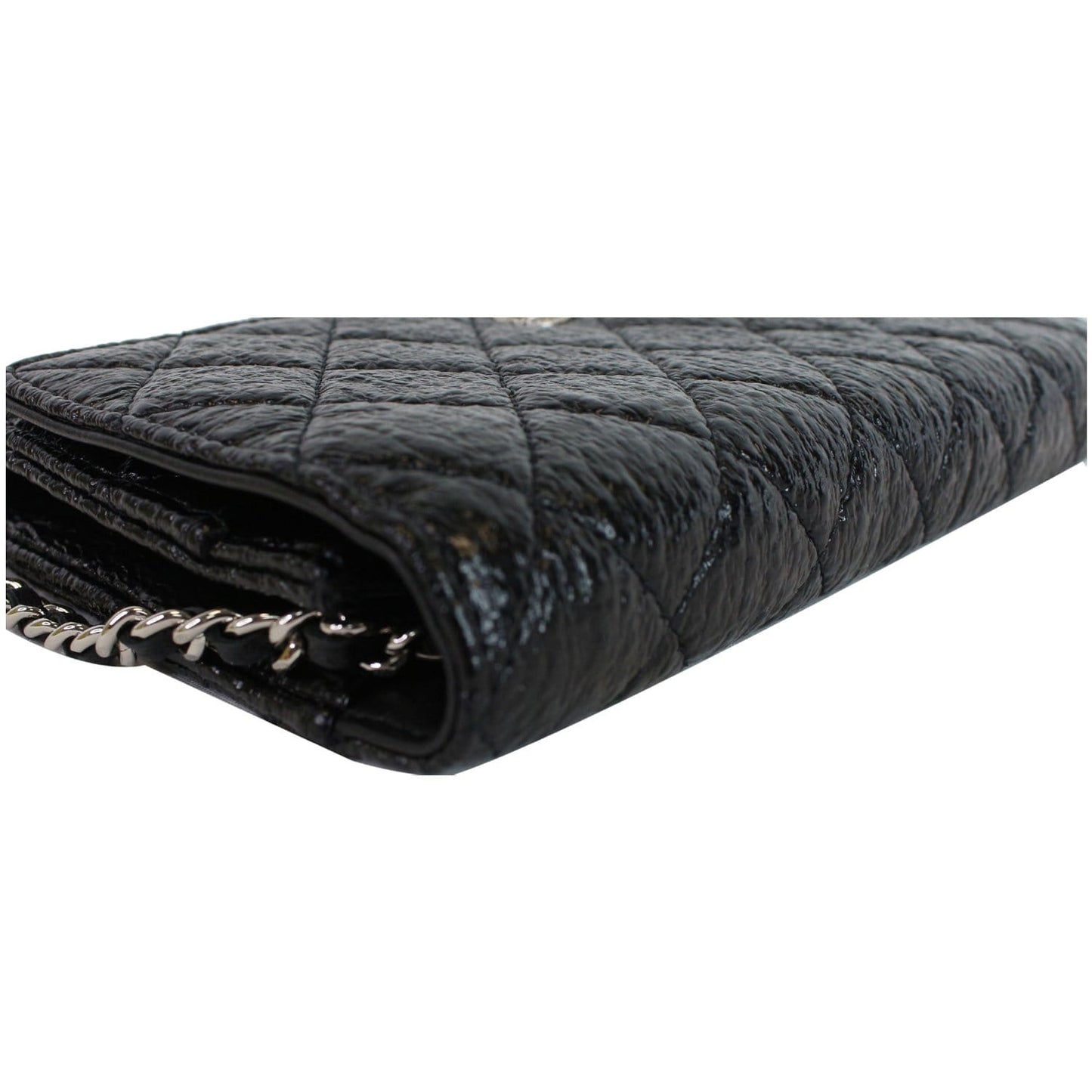CHANEL CC Aged Lambskin Wallet on Chain WOC Crossbody Bag Black