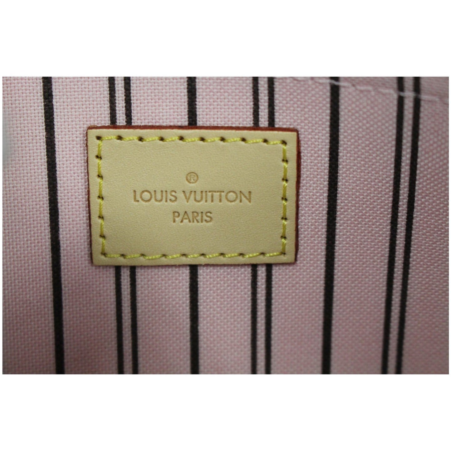 LOUIS VUITTON Pochette Wristlet Pouch Monogram Canvas Neverfull MM Rose Ballerine