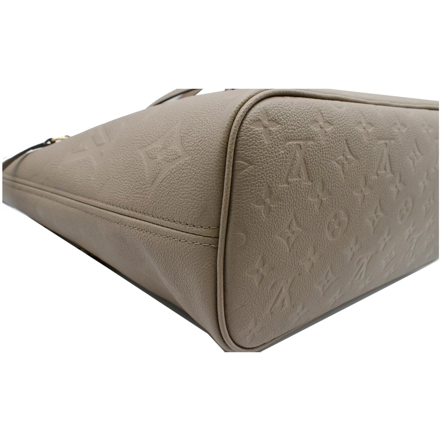 LOUIS VUITTON  Neverfull MM Monogram Empreinte Tote Bag Beige