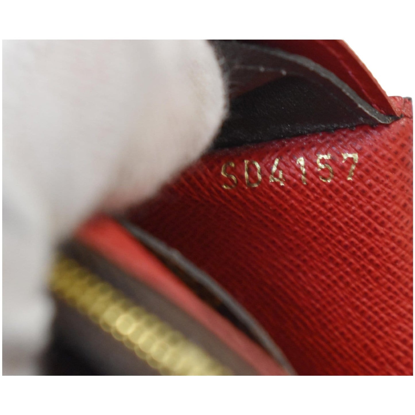 LOUIS VUITTON Emilie Damier Ebene Wallet Brown