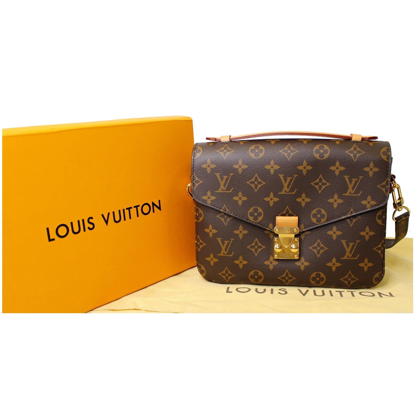 LOUIS VUITTON Metis Pochette Monogram Canvas Crossbody Bag Brown