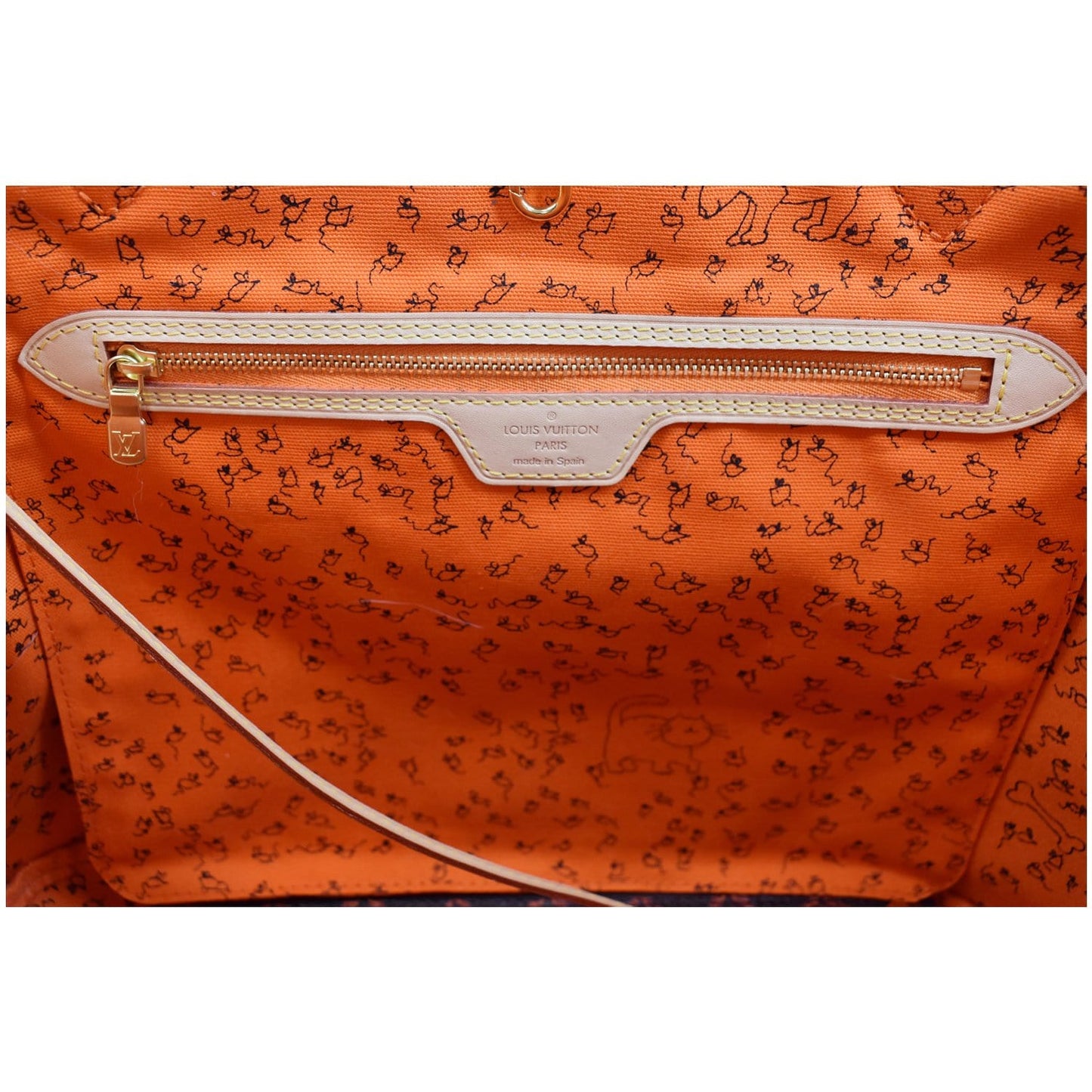 LOUIS VUITTON Catogram Neverfull MM Canvas Tote Shoulder Bag Orange