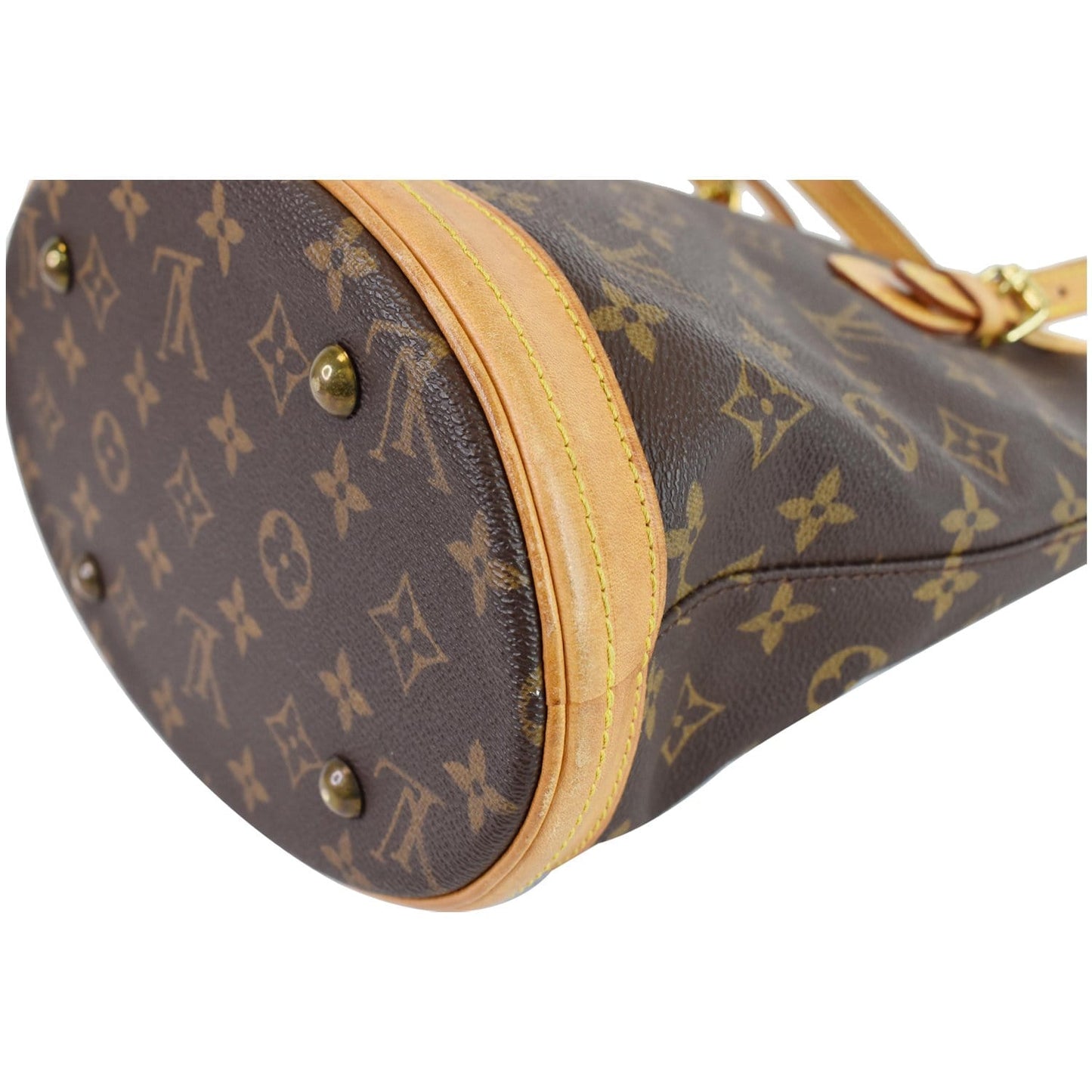 LOUIS VUITTON Petit Bucket Monogram Canvas Shoulder Bag Brown