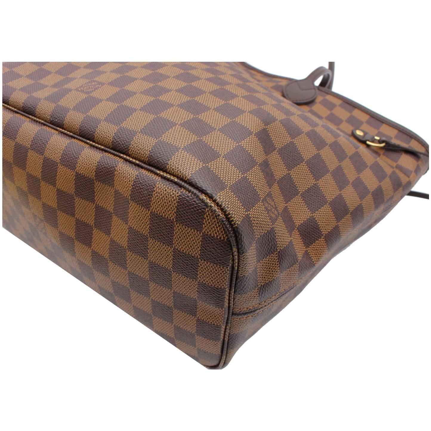 LOUIS VUITTON Neverfull MM Damier Ebene Tote Bag Brown