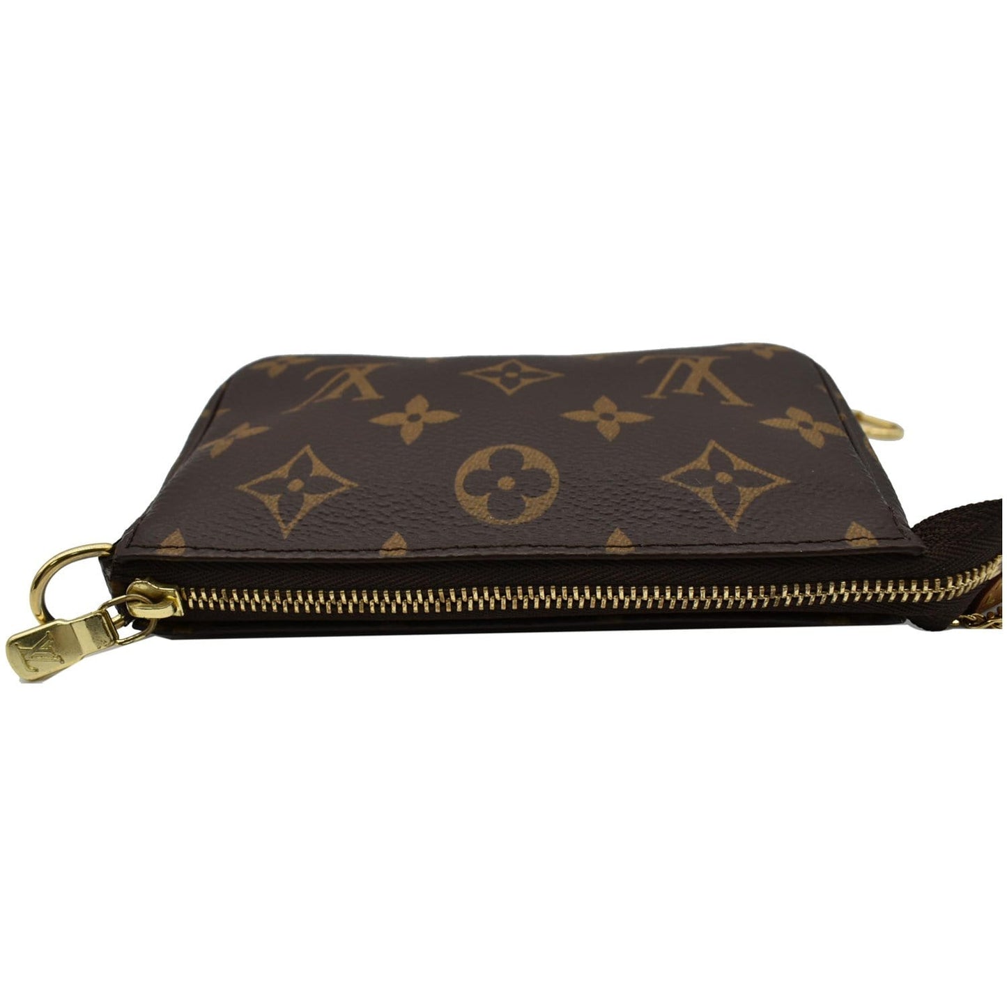 LOUIS VUITTON Mini Pochette Monogram Canvas Accessoires Pouch Brown