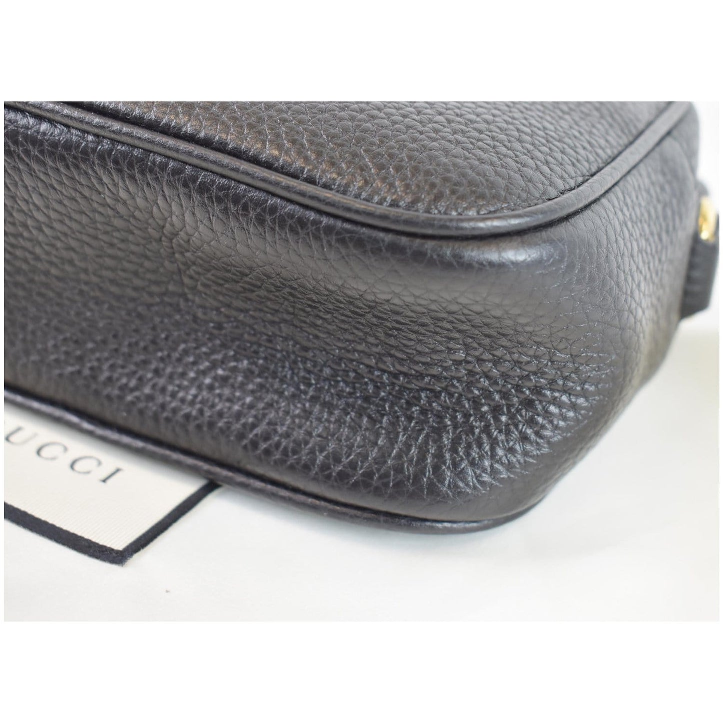 GUCCI Soho Disco Small Leather Crossbody Bag Black 347994