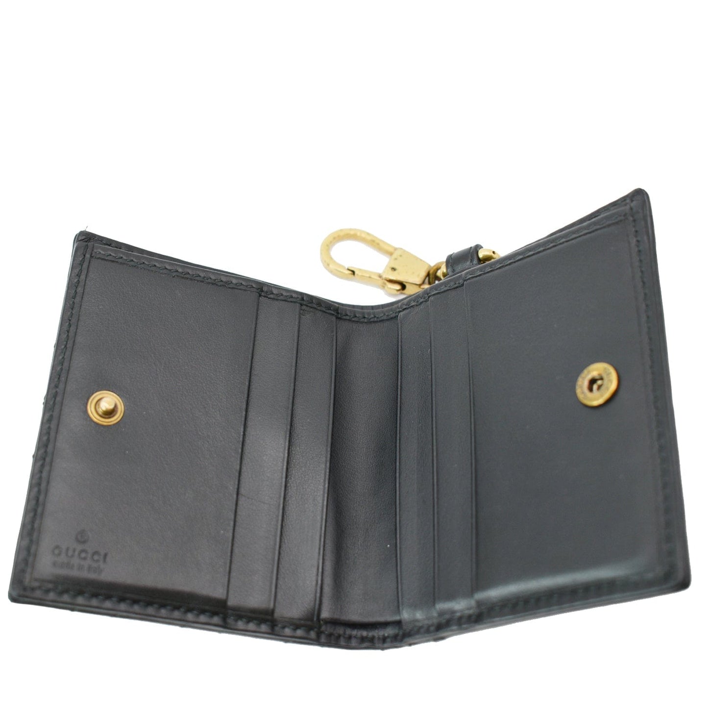 GUCCI Marmont GG Leather Card Case Wallet Black 546579