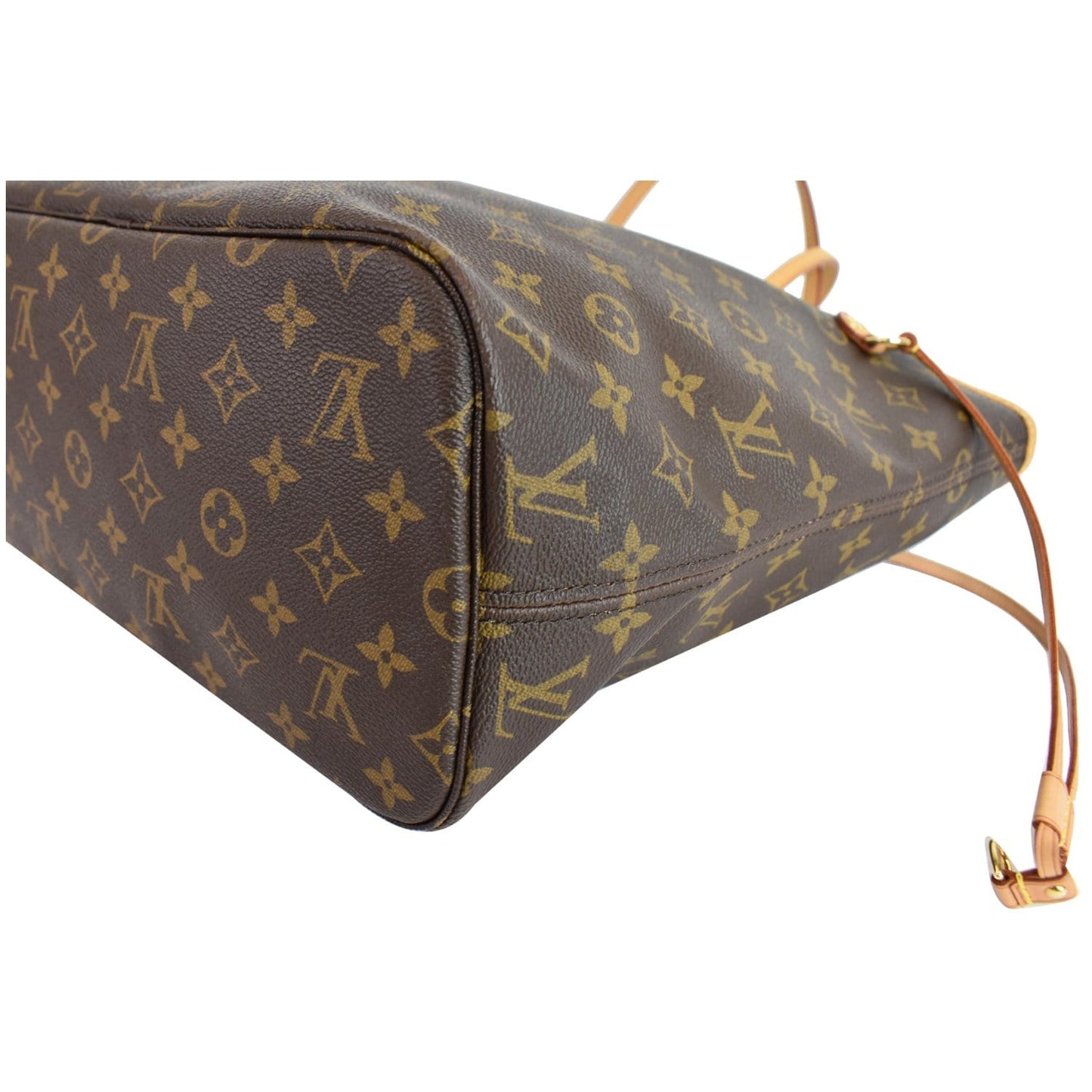 LOUIS VUITTON Neverfull MM Monogram Canvas Tote Shoulder Bag Brown