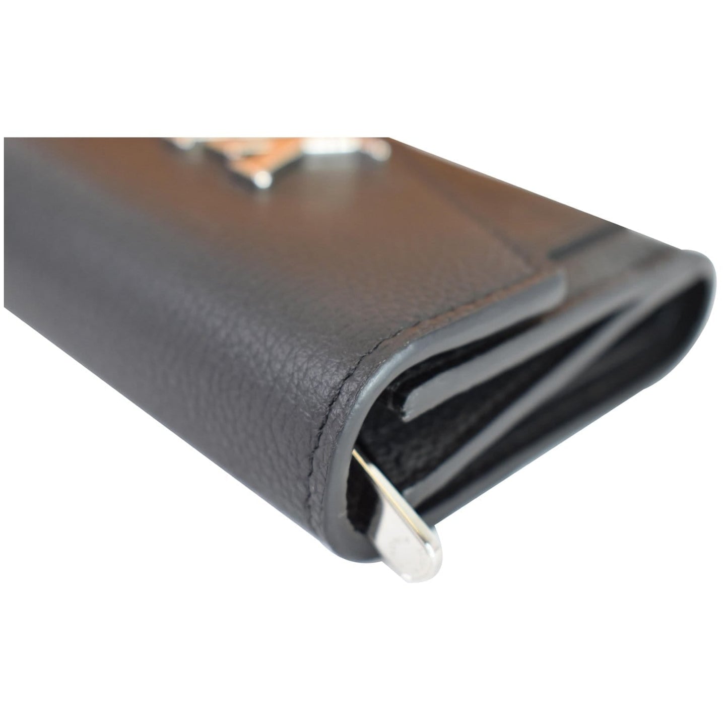 LOUIS VUITTON Mylockme Compact Leather Wallet Black