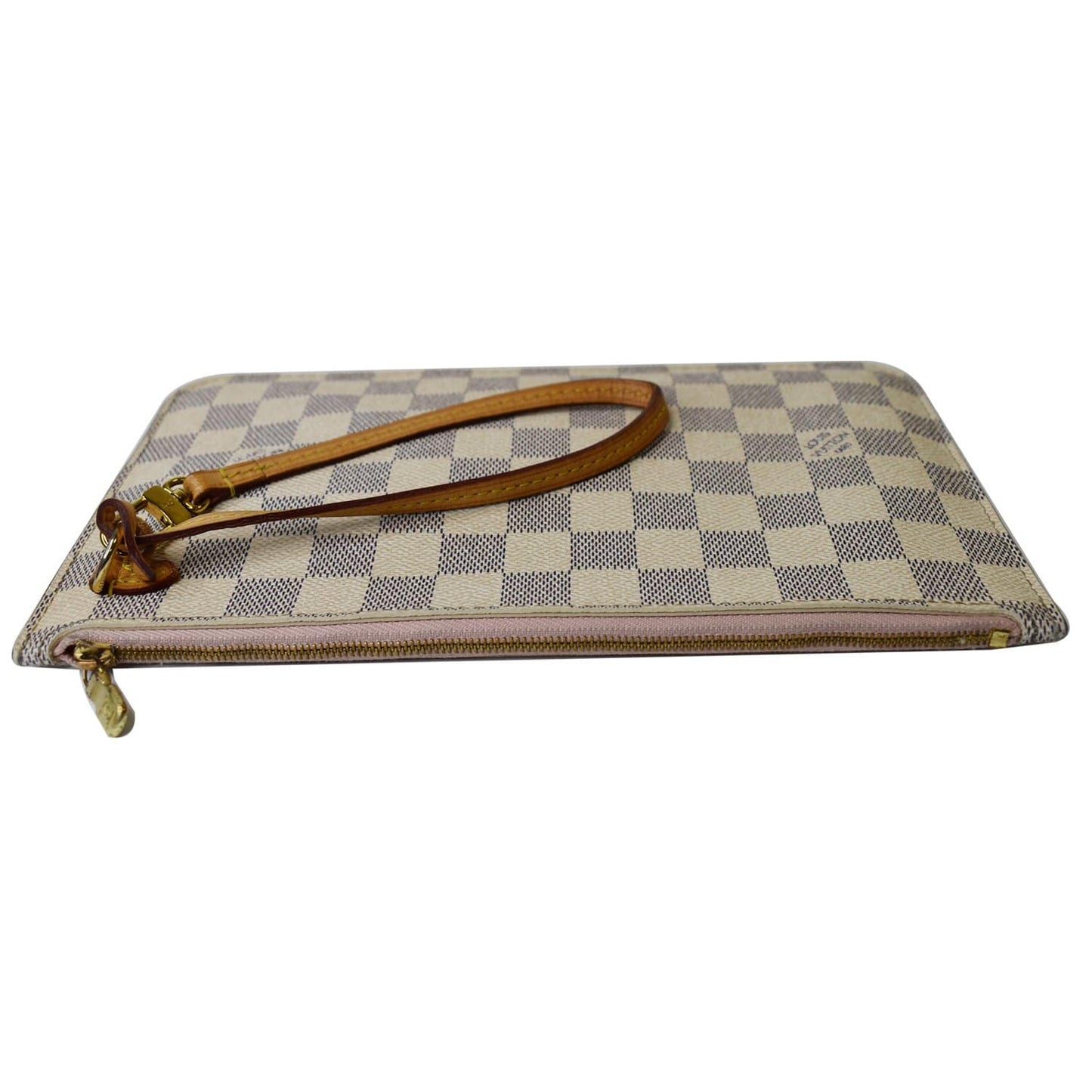 LOUIS VUITTON Pochette Wristlet Pouch Damier Azur Neverfull MM White