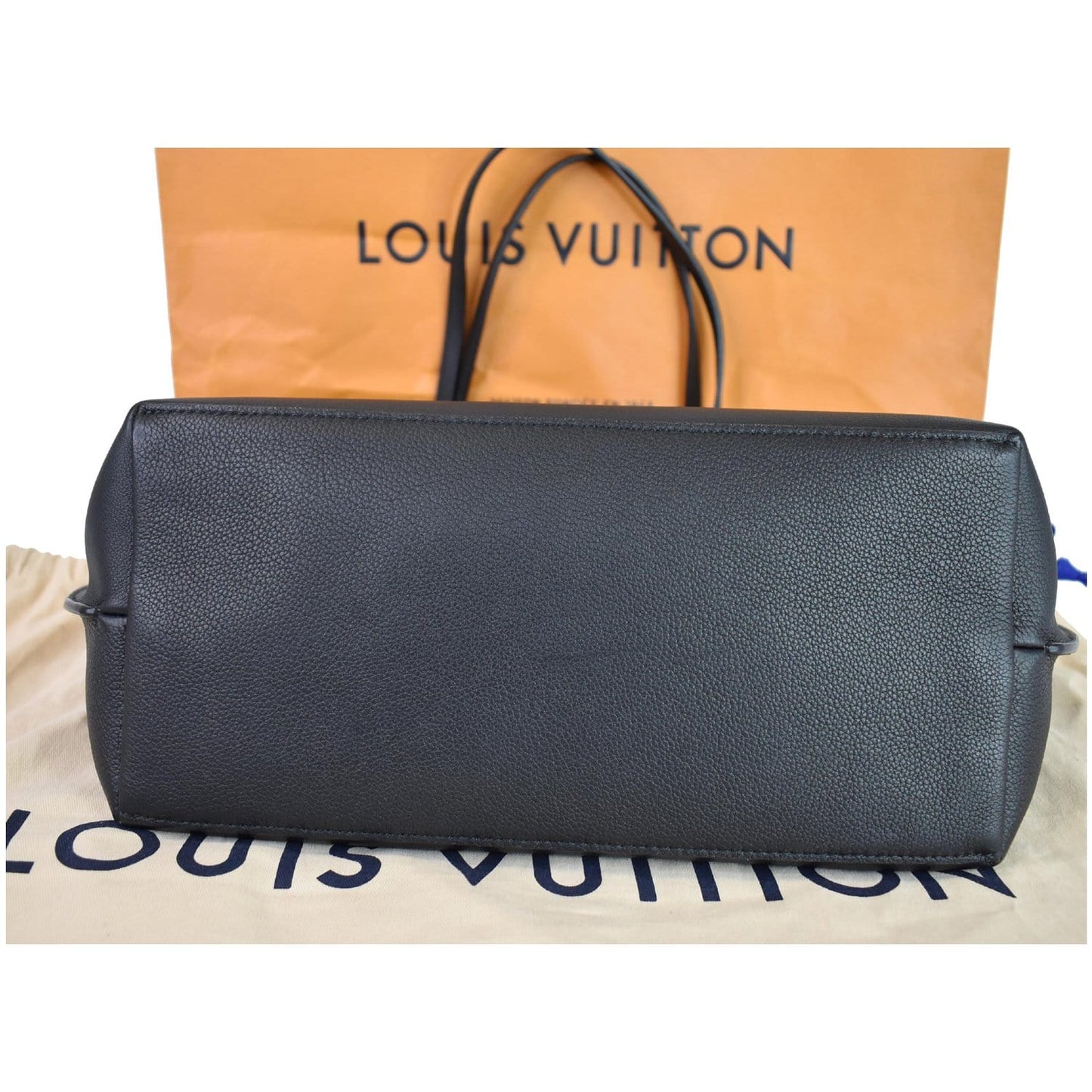 LOUIS VUITTON Lockme Go Leather Tote Bag Black