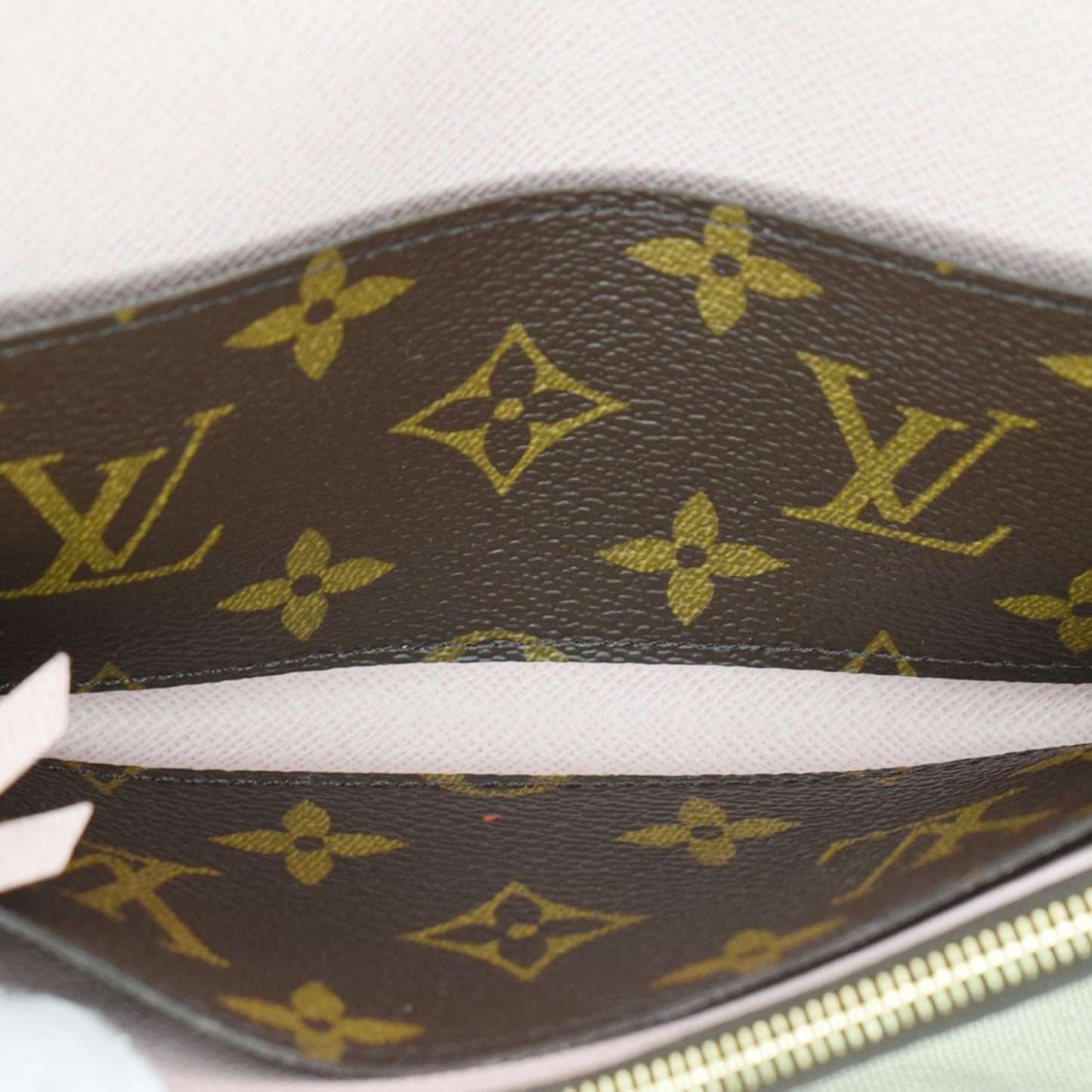 LOUIS VUITTON Emilie Monogram Canvas Wallet Rose Ballerine