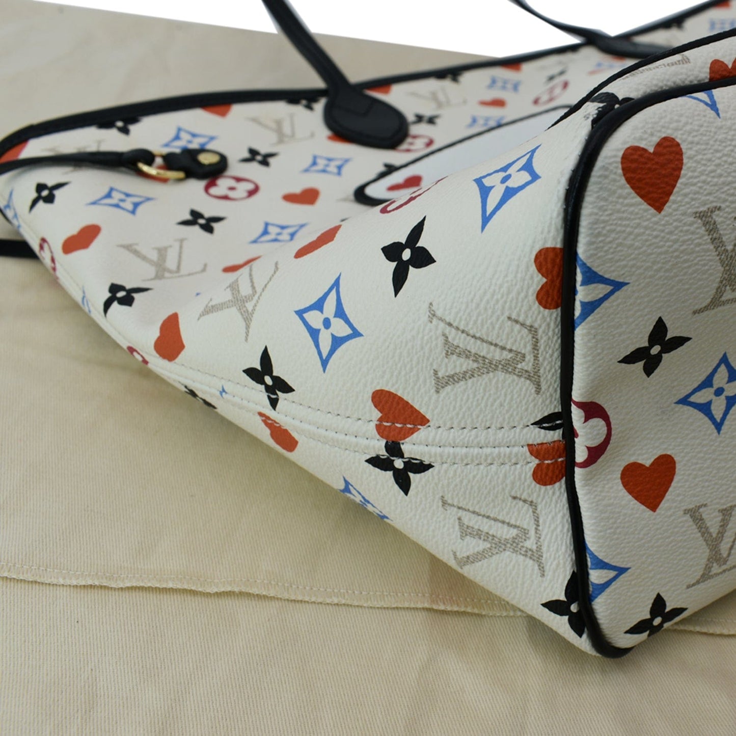 LOUIS VUITTON Game On Neverfull Monogram Canvas Shoulder Bag White