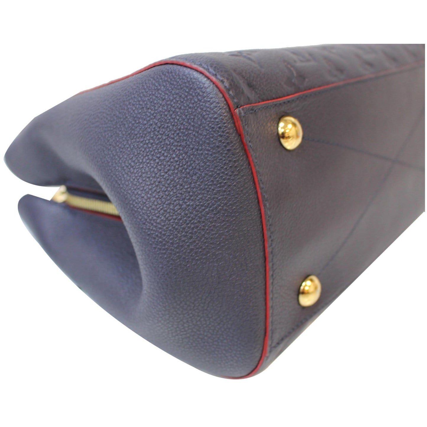 LOUIS VUITTON Montaigne MM Monogram Empreinte Shoulder Bag Blue