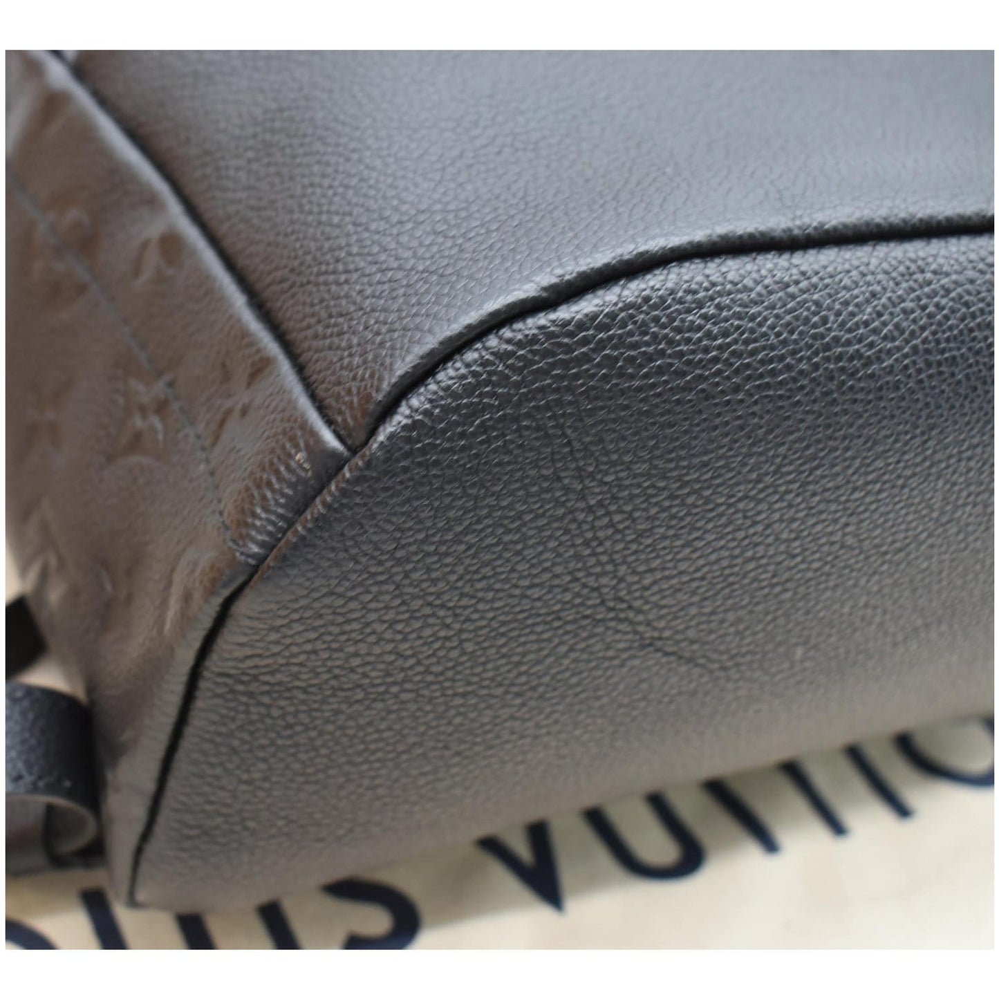 LOUIS VUITTON Sorbonne Monogram Empreinte Leather Backpack Black