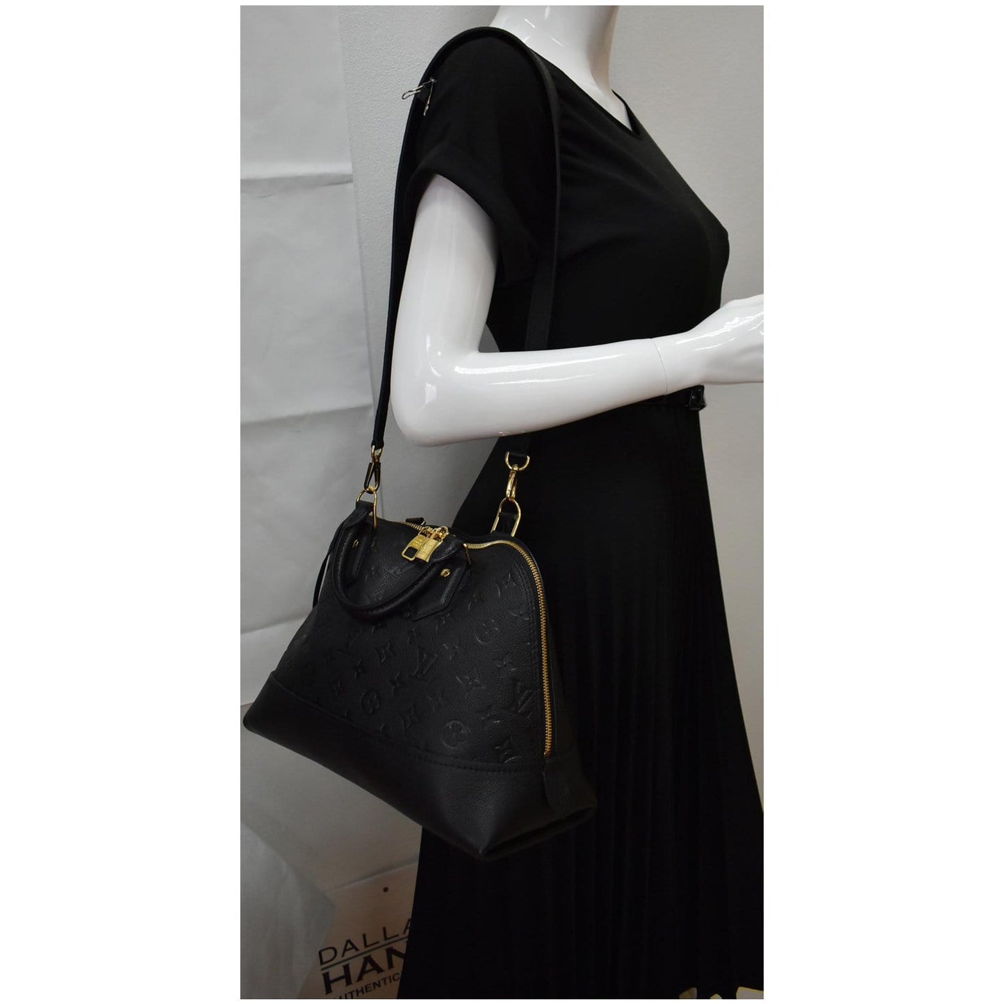 LOUIS VUITTON Neo Alma PM Monogram Empreinte Satchel Shoulder Bag Black
