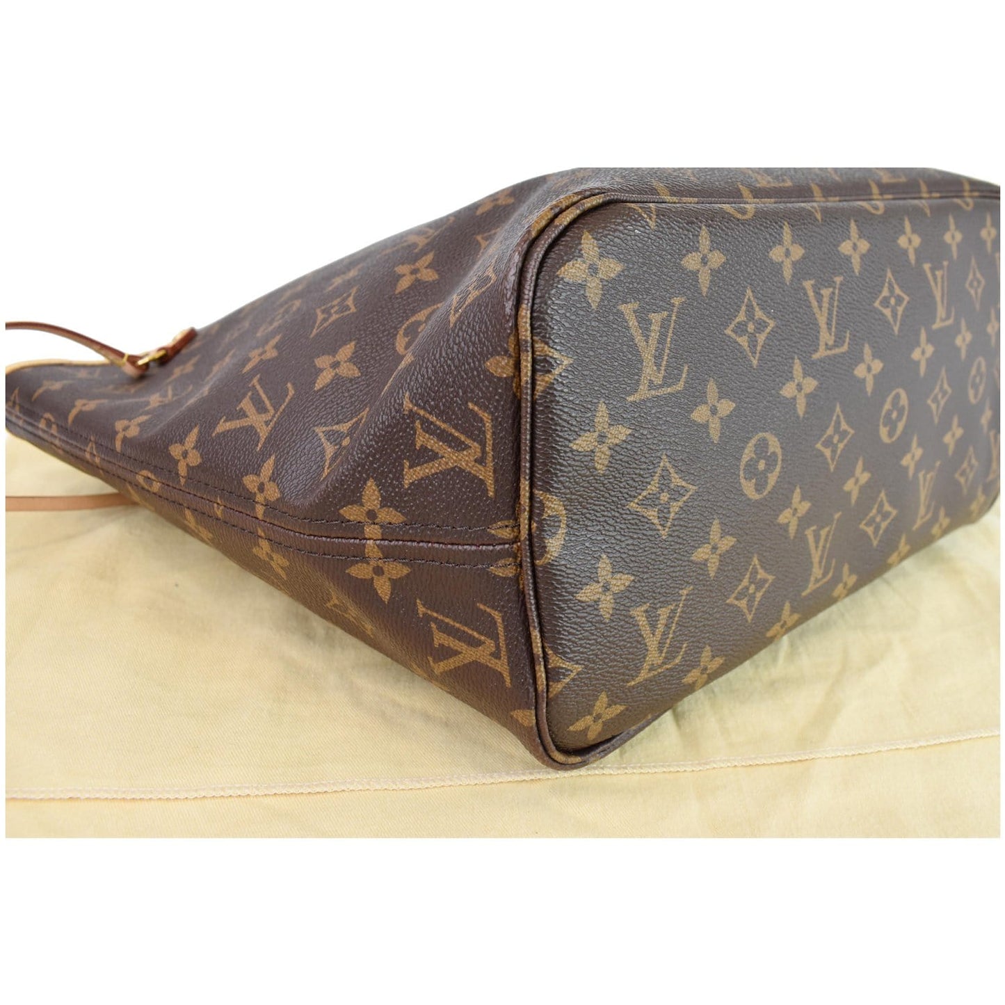 LOUIS VUITTON Neverfull MM Monogram Canvas Tote Shoulder Bag Brown