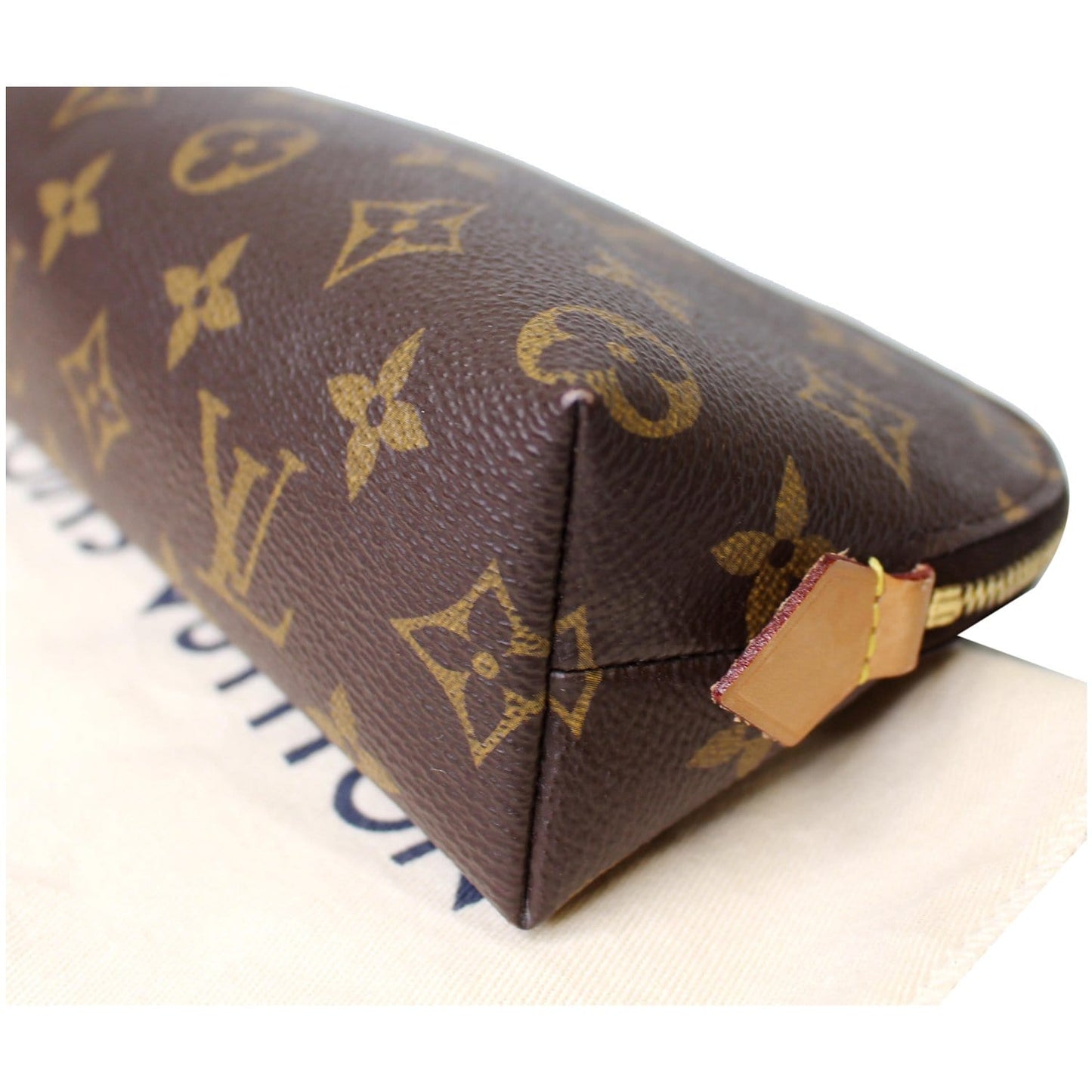 LOUIS VUITTON Monogram Canvas Cosmetic Pouch Brown