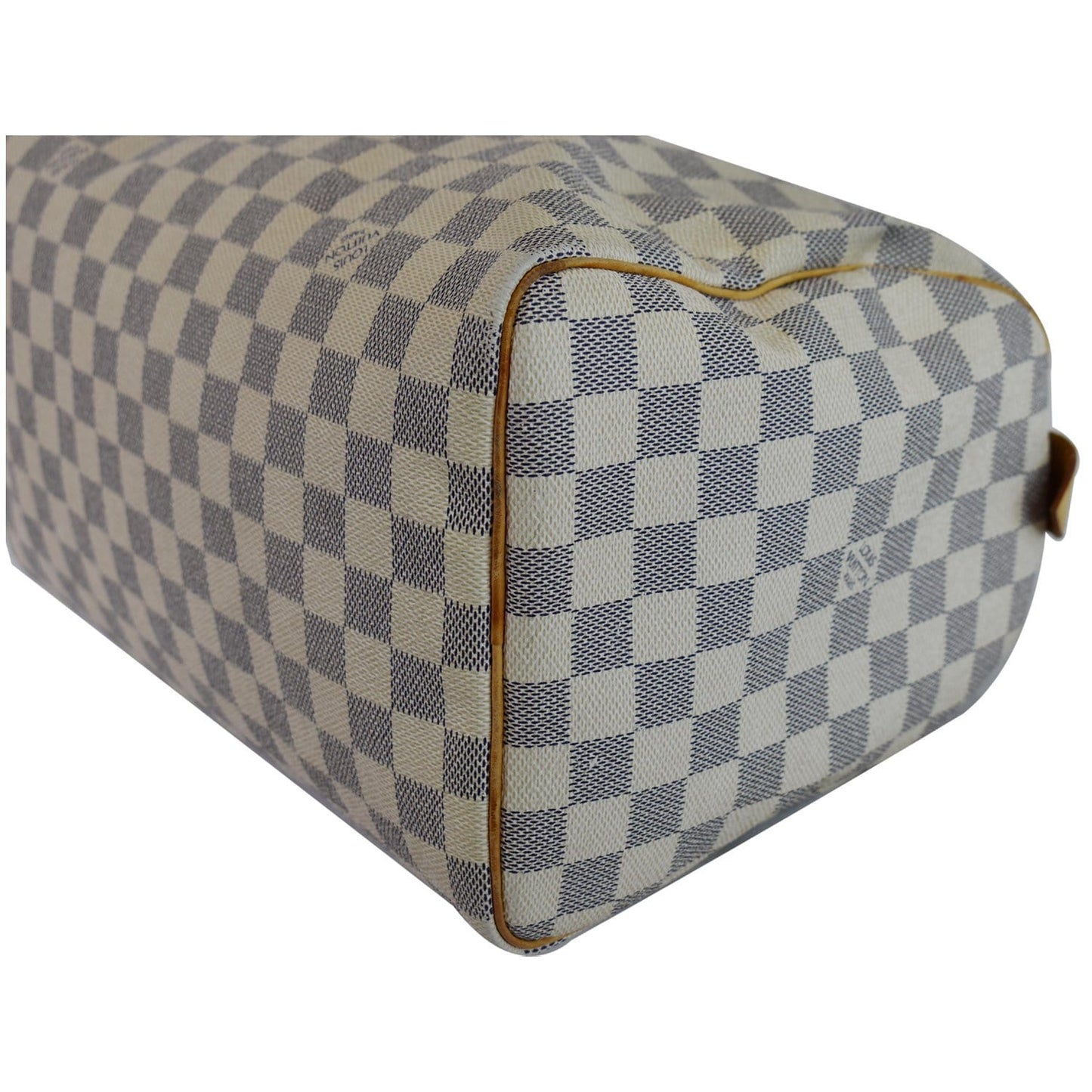 LOUIS VUITTON Speedy 30 Damier Azur Satchel Bag White