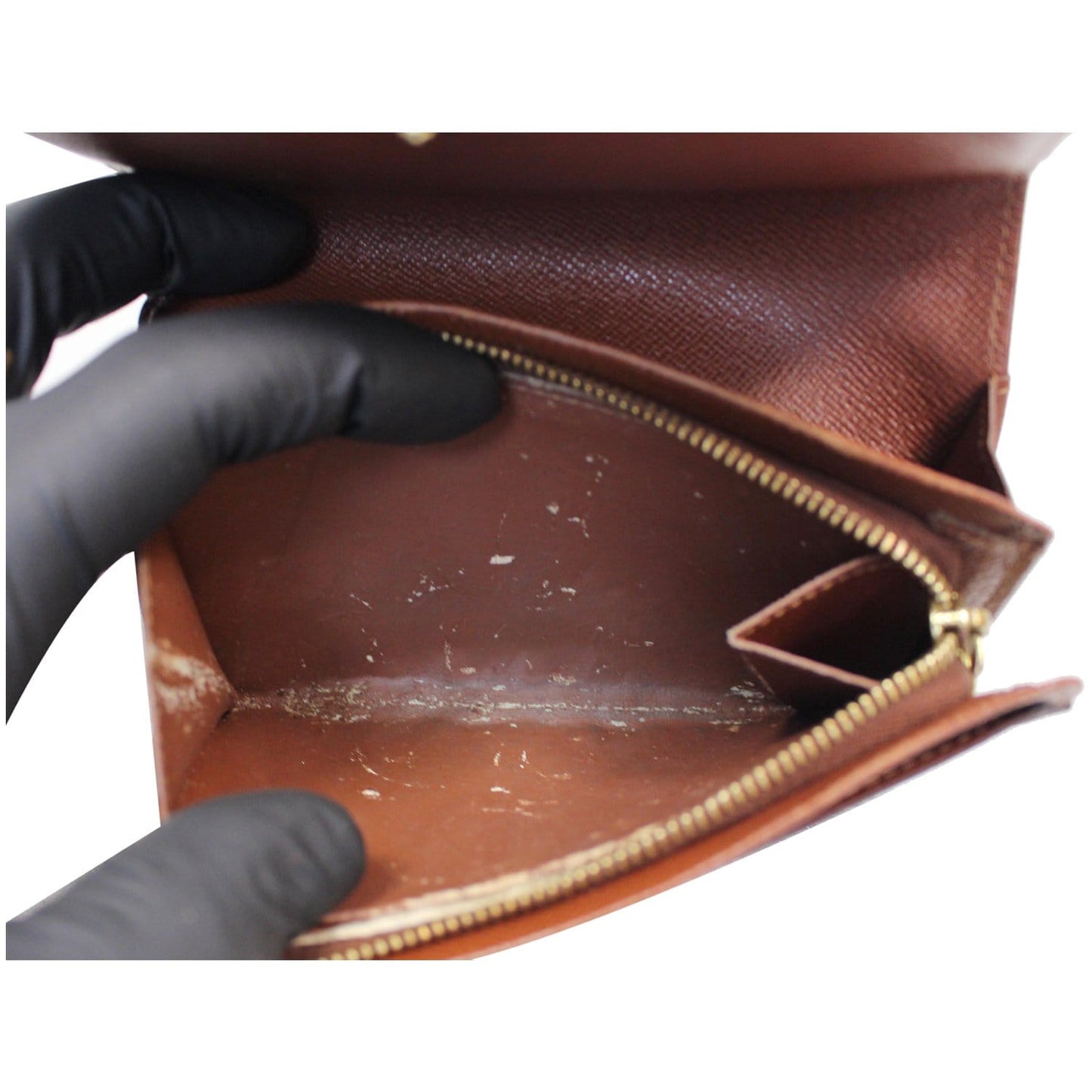 LOUIS VUITTON Porte Monnaie Monogram Billets Tresor Wallet Brown