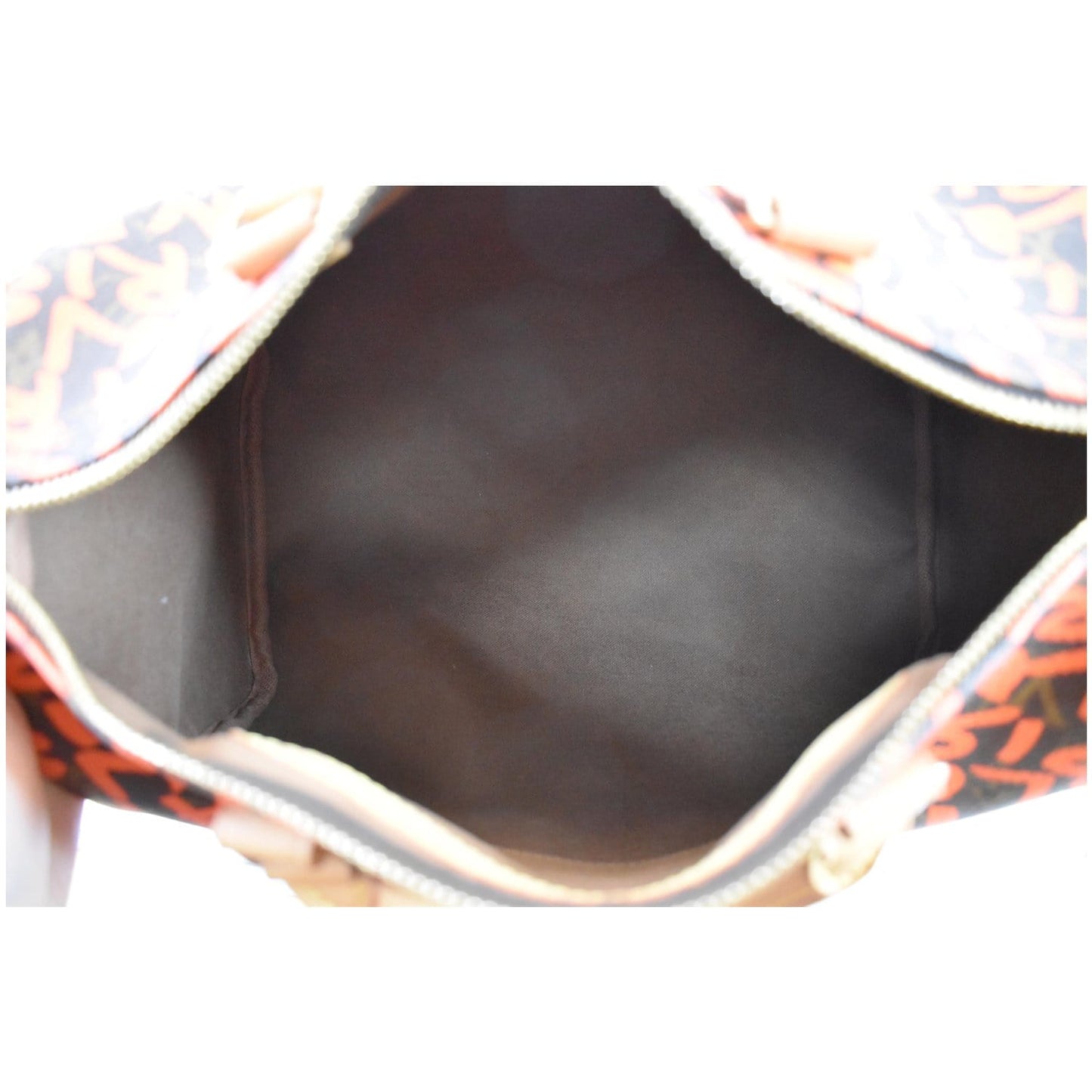 LOUIS VUITTON Speedy 30 Graffiti Monogram Satchel Bag Orange