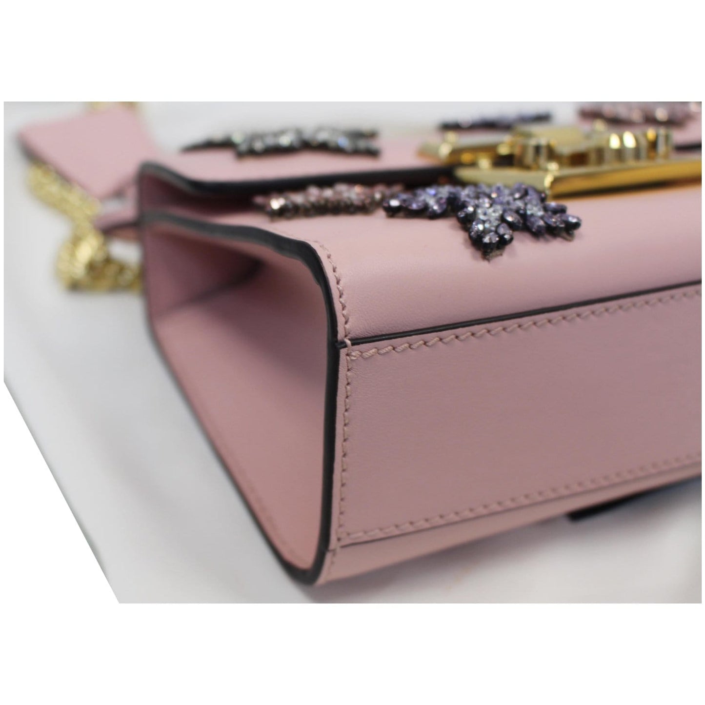 GUCCI Padlock Star Small Embroidered Shoulder Bag Pink 432182 - 25% OFF