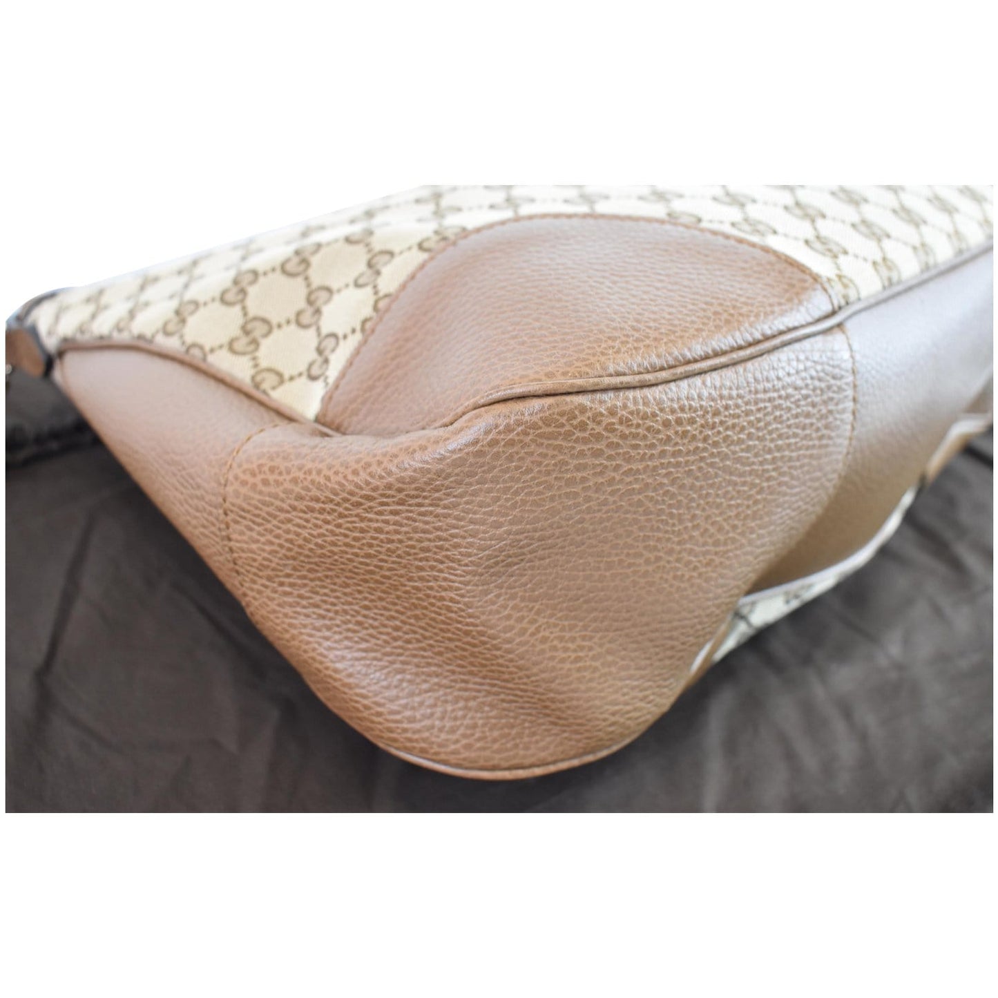 GUCCI Large Bree GG Canvas Hobo Bag Beige 449244