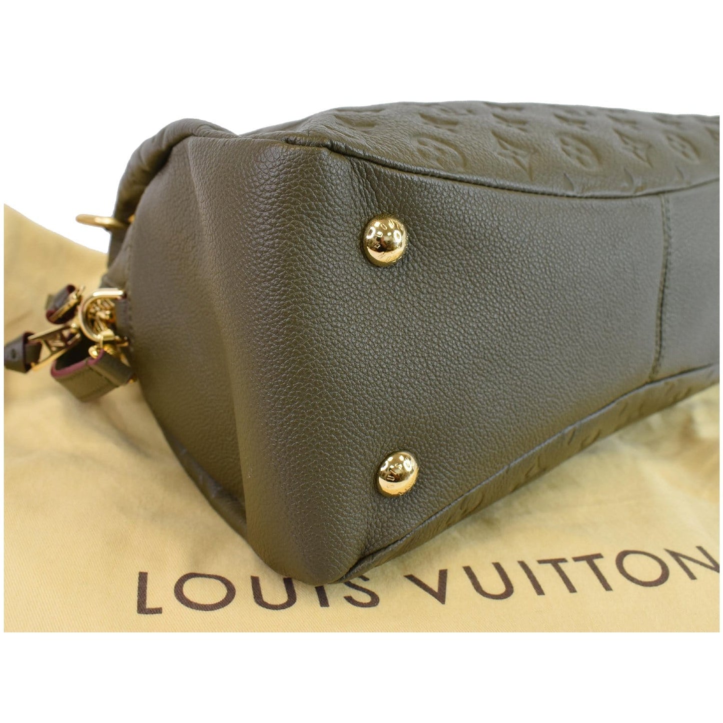 LOUIS VUITTON Ponthieu PM Empreinte Leather Shoulder Bag Olive