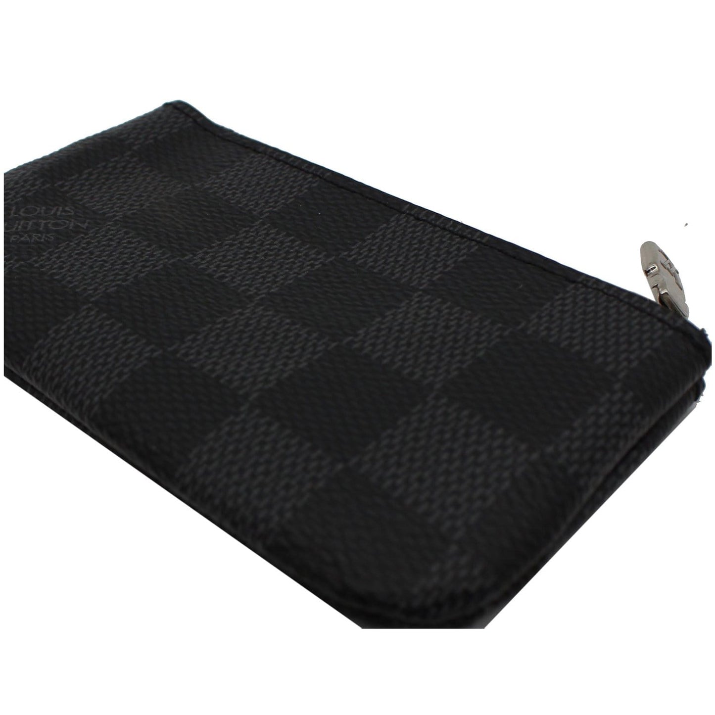 LOUIS VUITTON Pochette Key Cles Damier Graphite Coin Case Black
