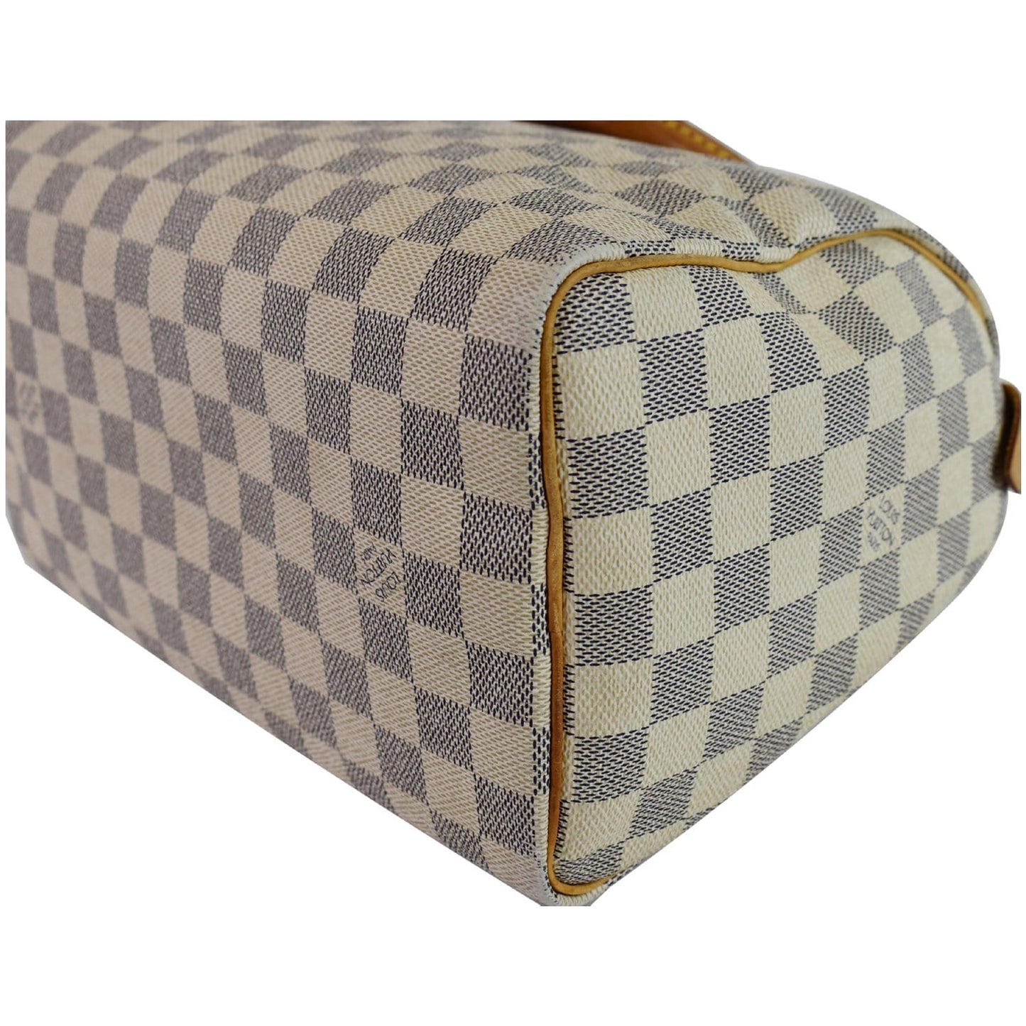 LOUIS VUITTON Speedy 25 Damier Azur Satchel Bag White